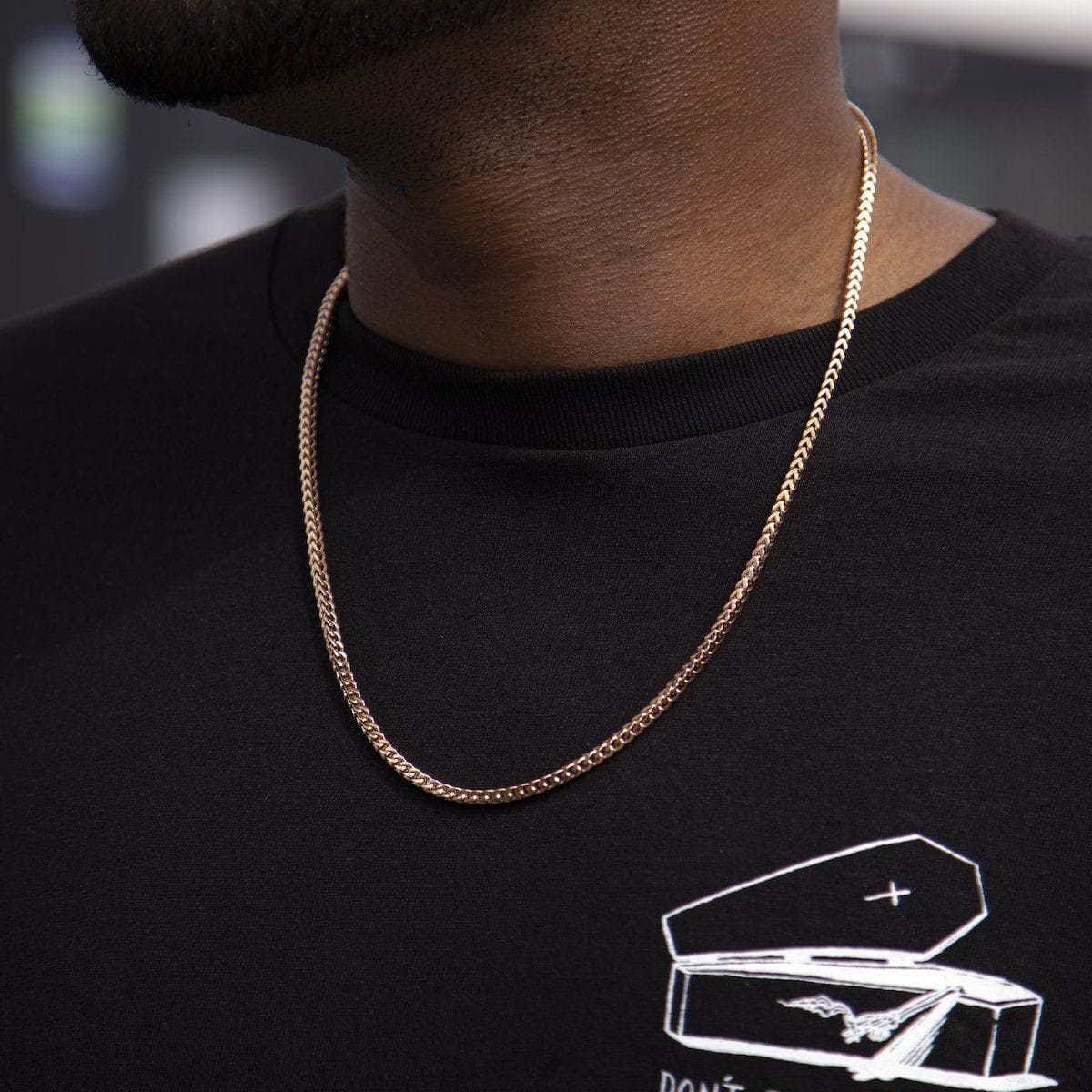 GLD Men Franco Chain in Rose Gold - 3 mm