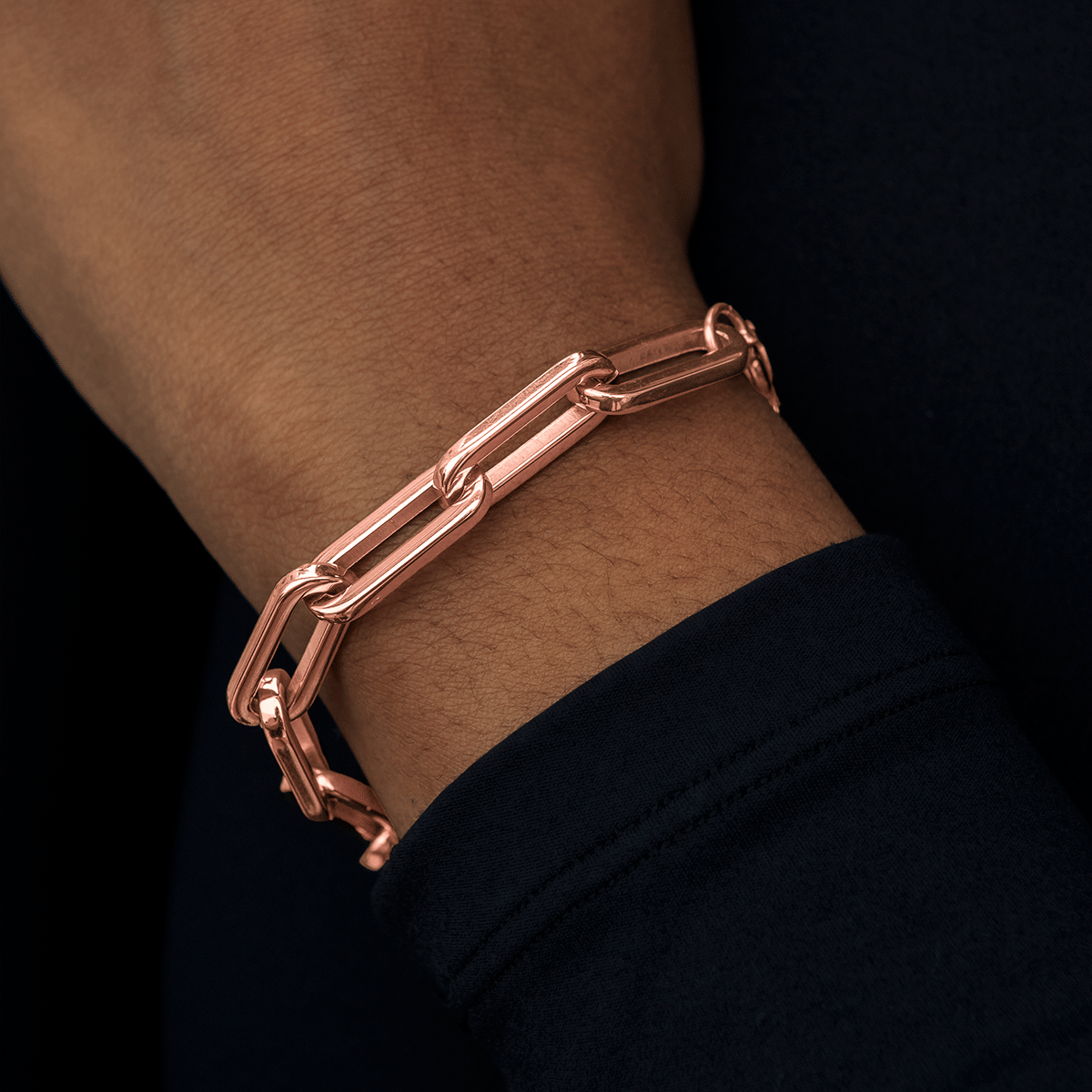 GLD Women Paper Clip Bracelet in Rose Gold - 8 mm