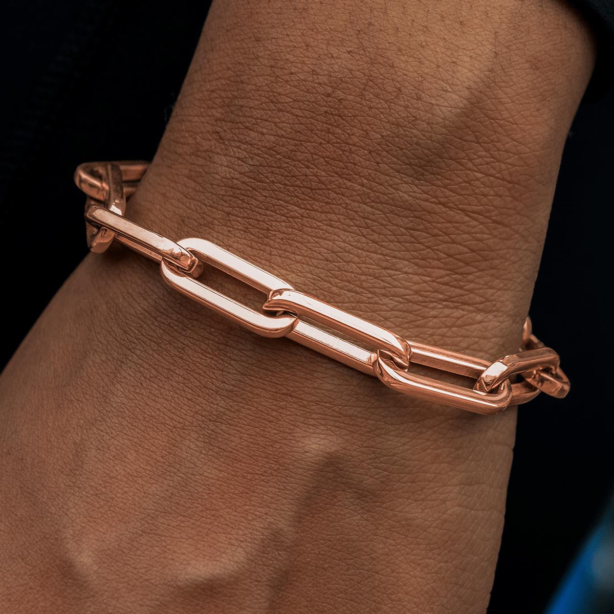 GLD Women Paper Clip Bracelet in Rose Gold - 8 mm