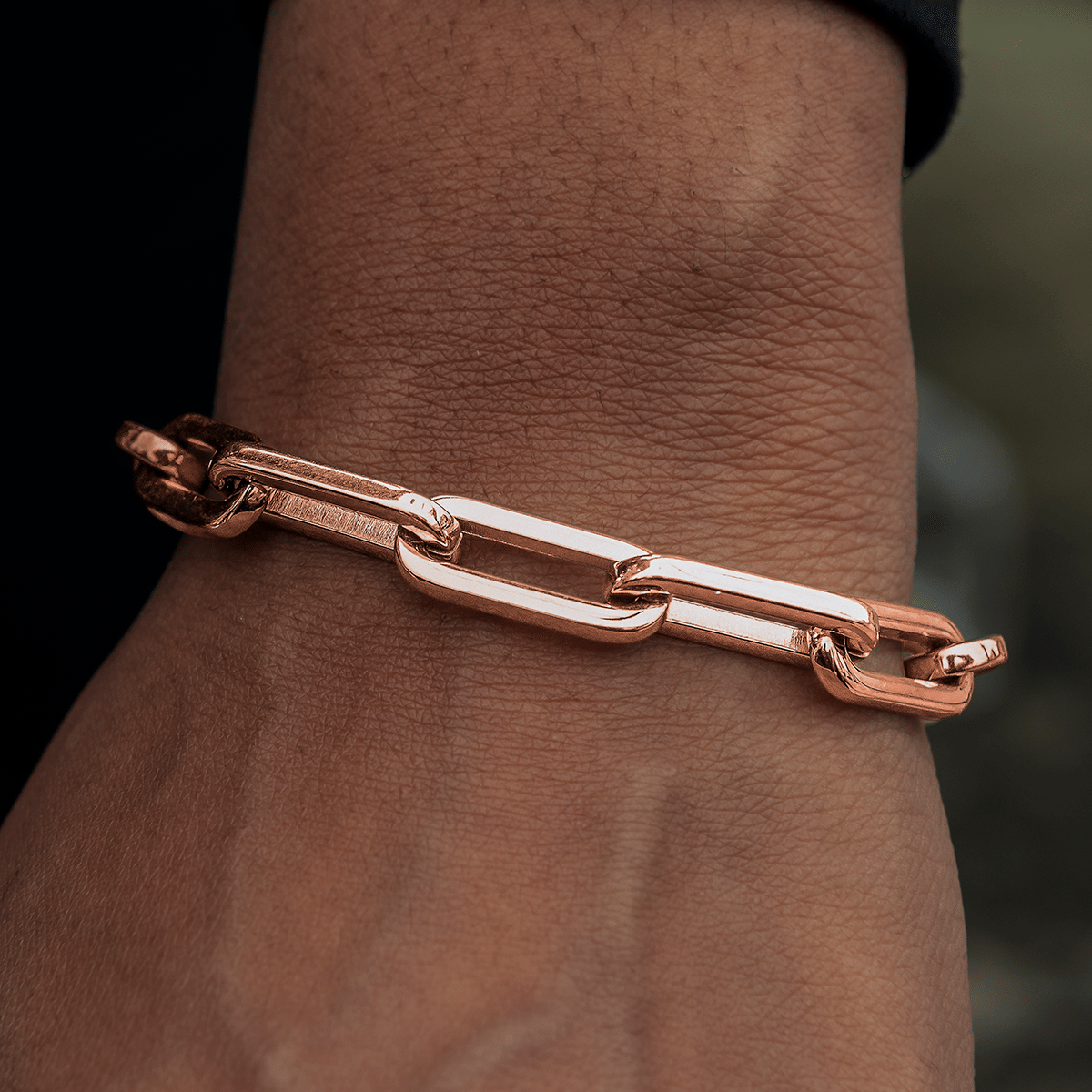 GLD Women Paper Clip Bracelet in Rose Gold - 8 mm