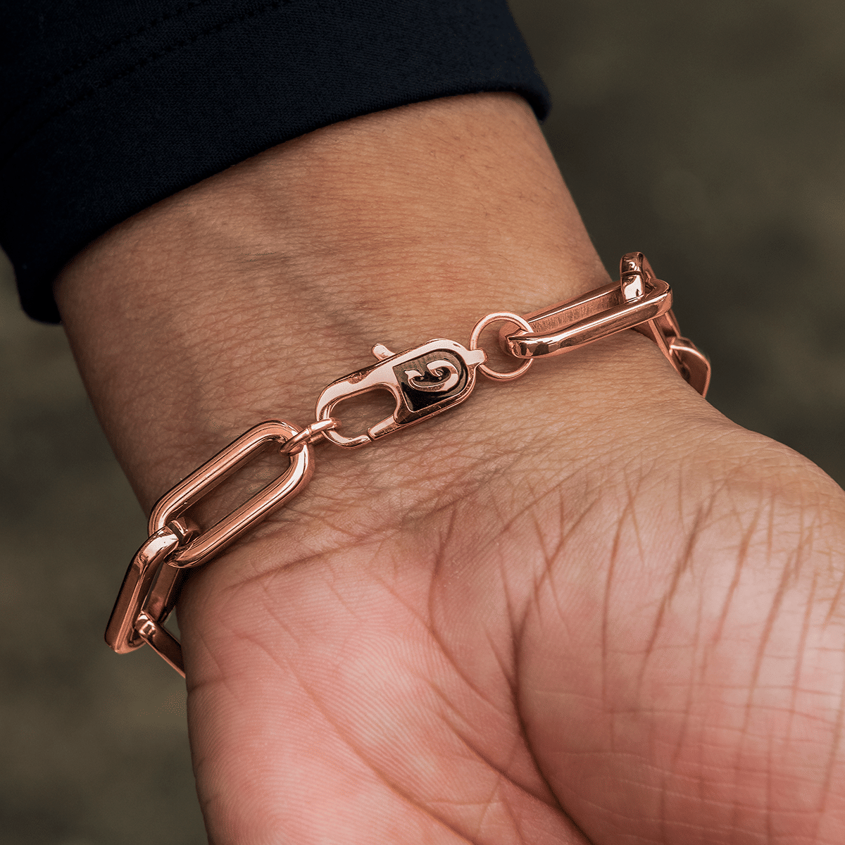 GLD Women Paper Clip Bracelet in Rose Gold - 8 mm