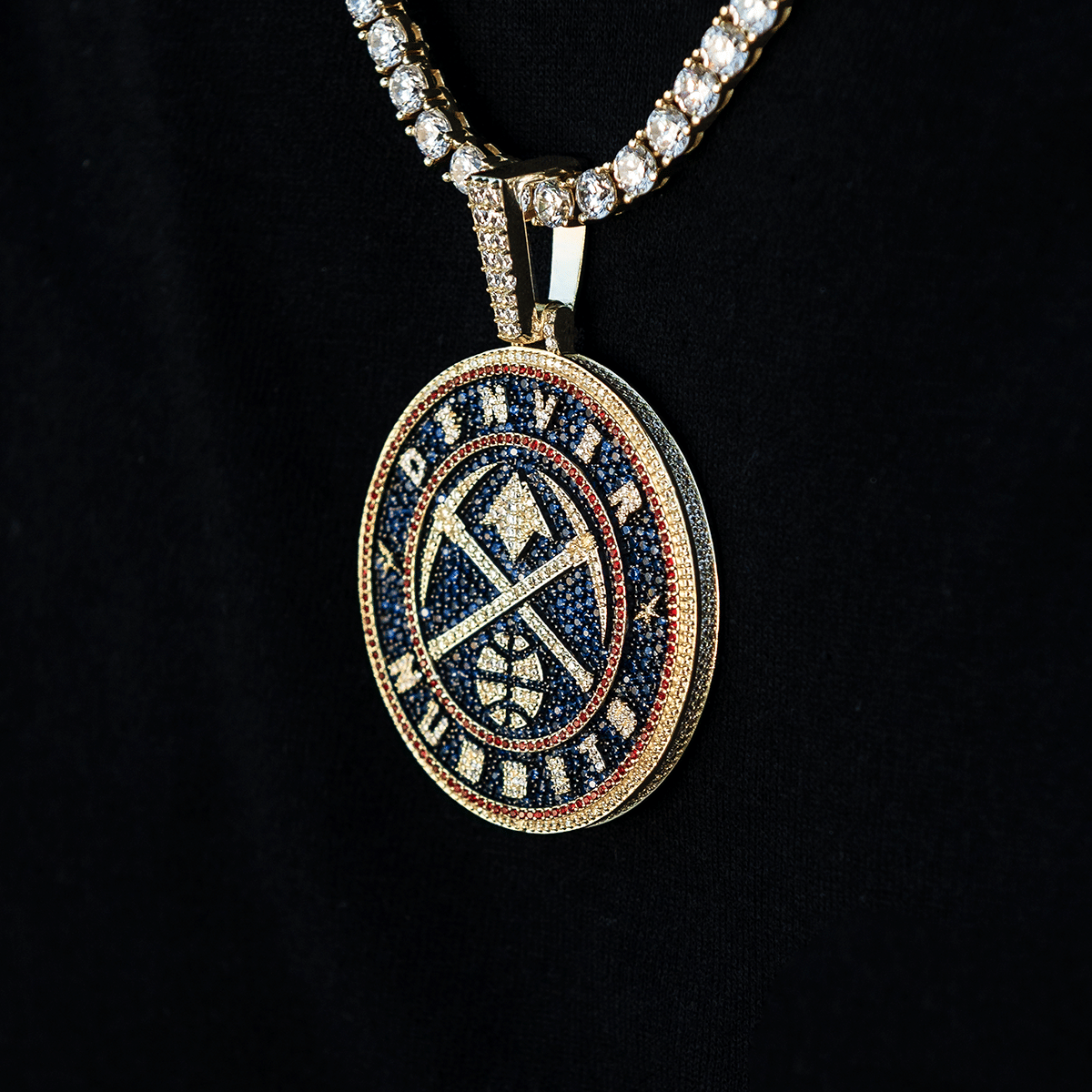 GLD Men Denver Nuggets Official NBA Large Logo Pendant