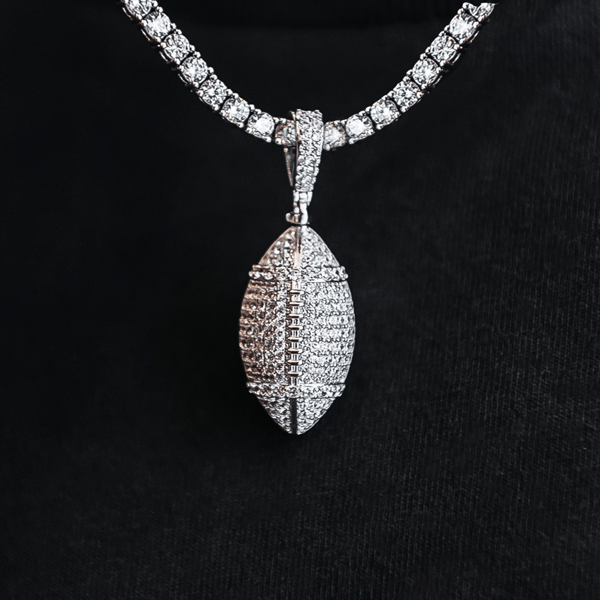 GLD Youth Iced Football Pendant