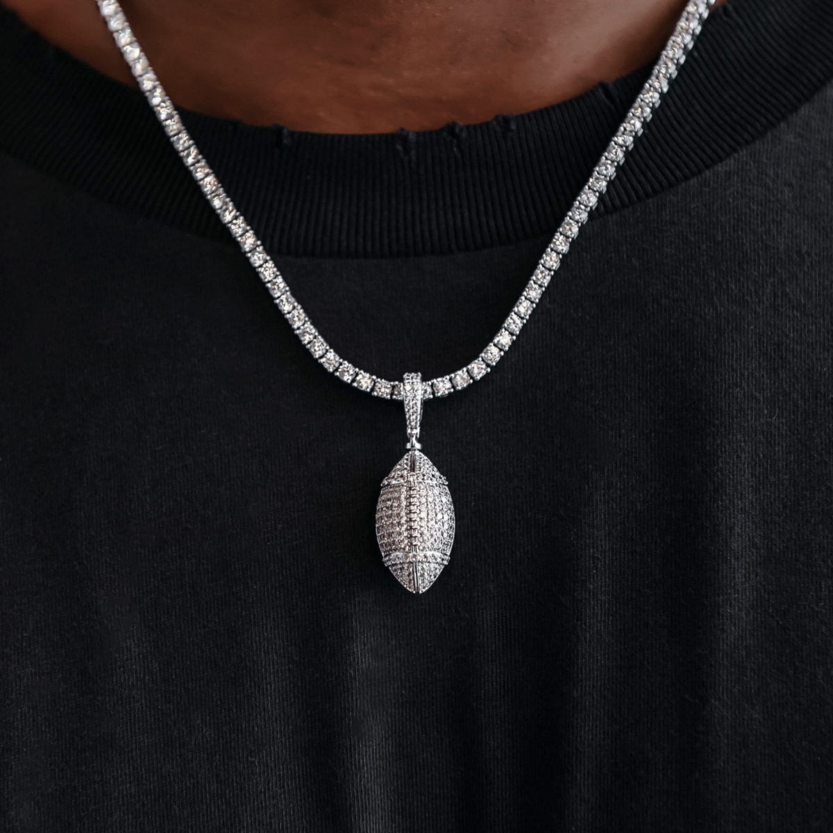 GLD Youth Iced Football Pendant