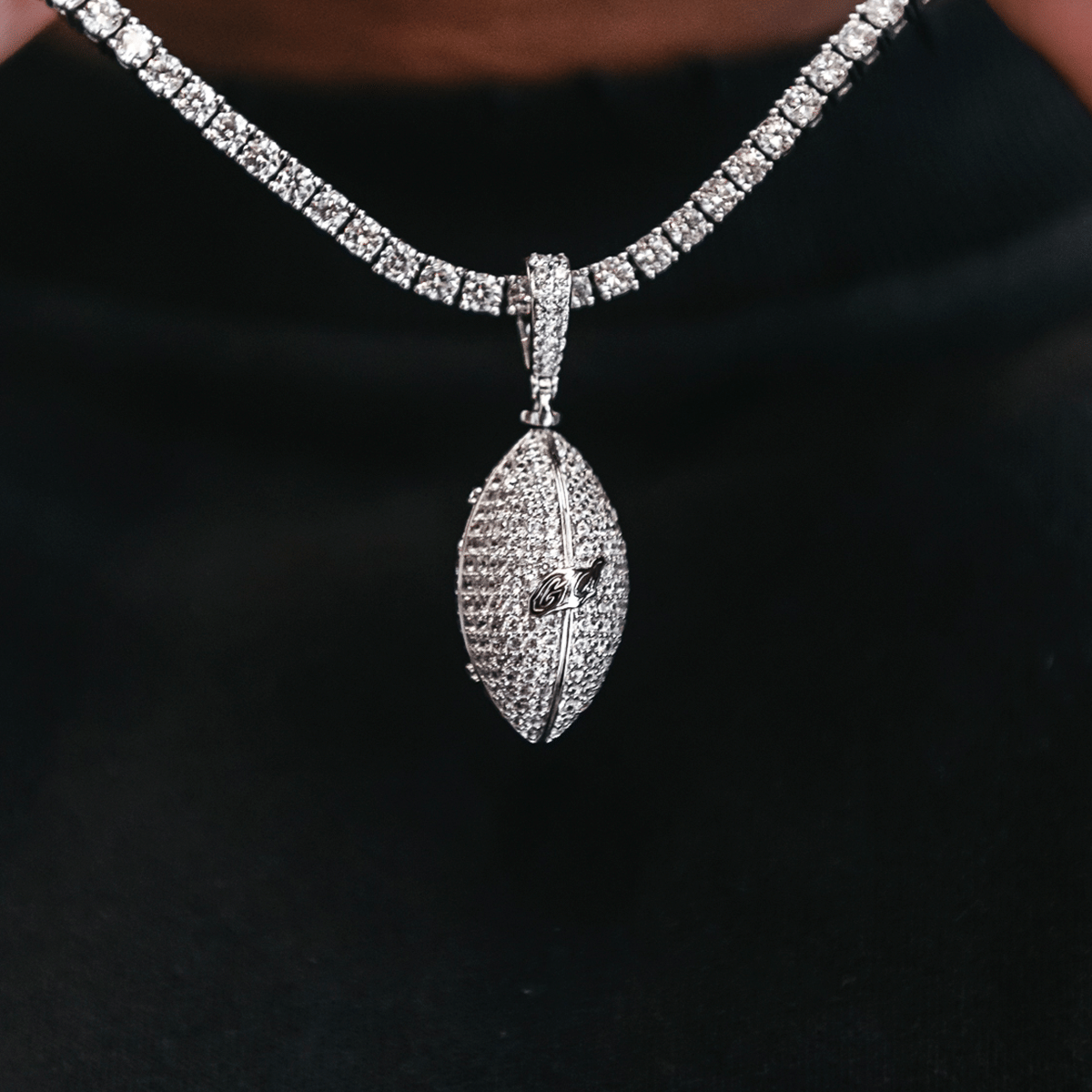GLD Youth Iced Football Pendant