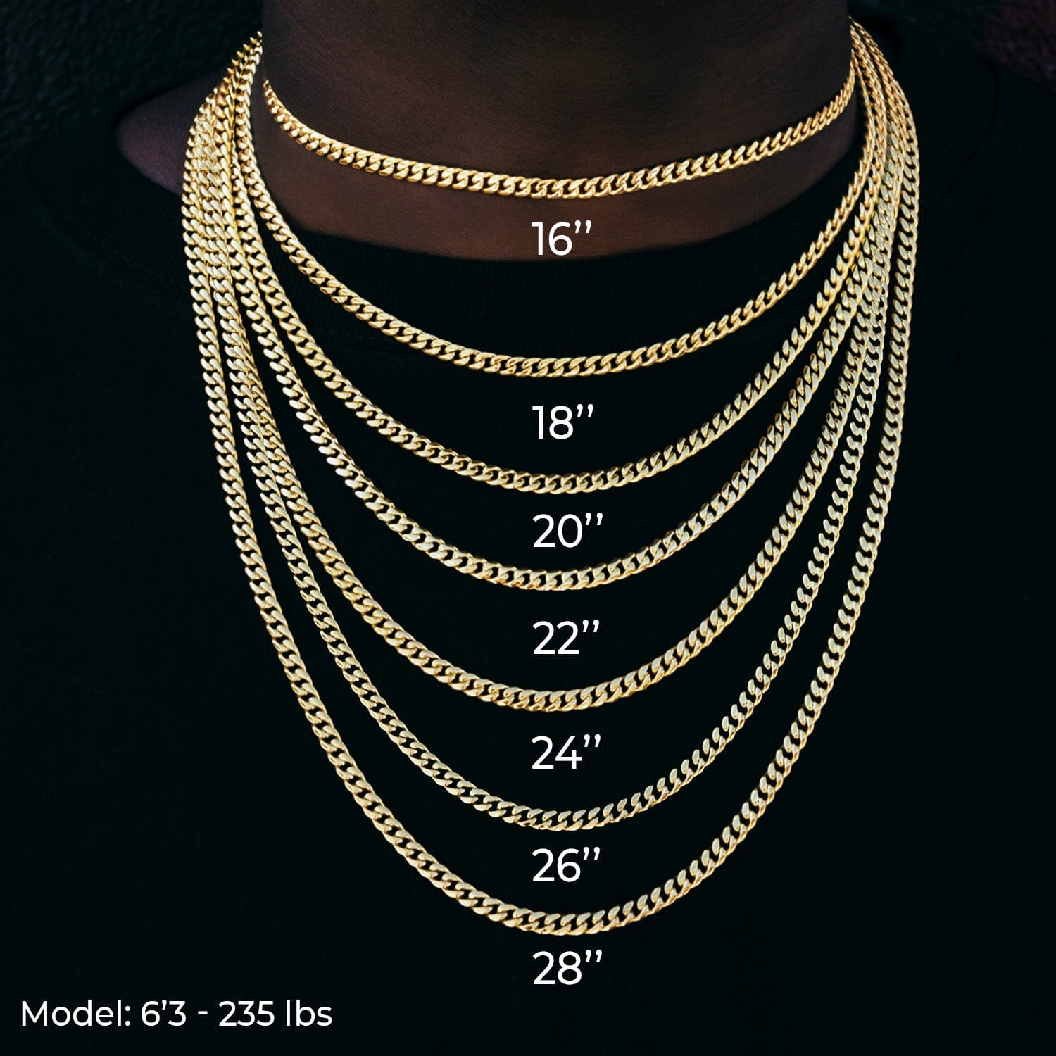 GLD Men Diamond Cuban Link Chain in White/Yellow Gold - 12 mm
