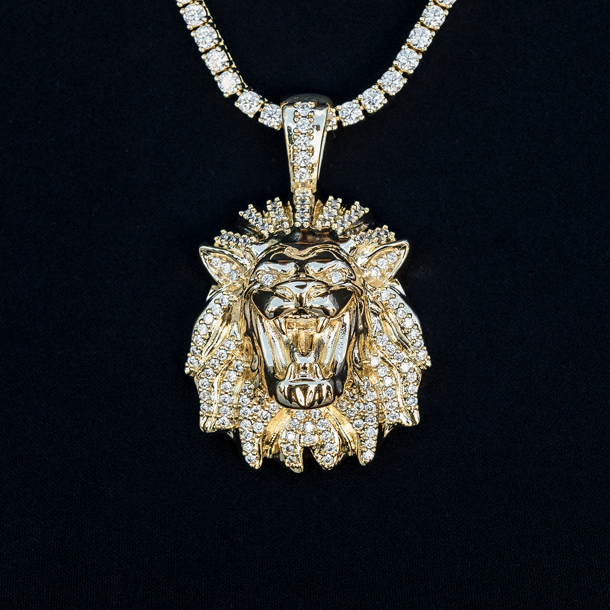 GLD Men Iced Lion Pendant