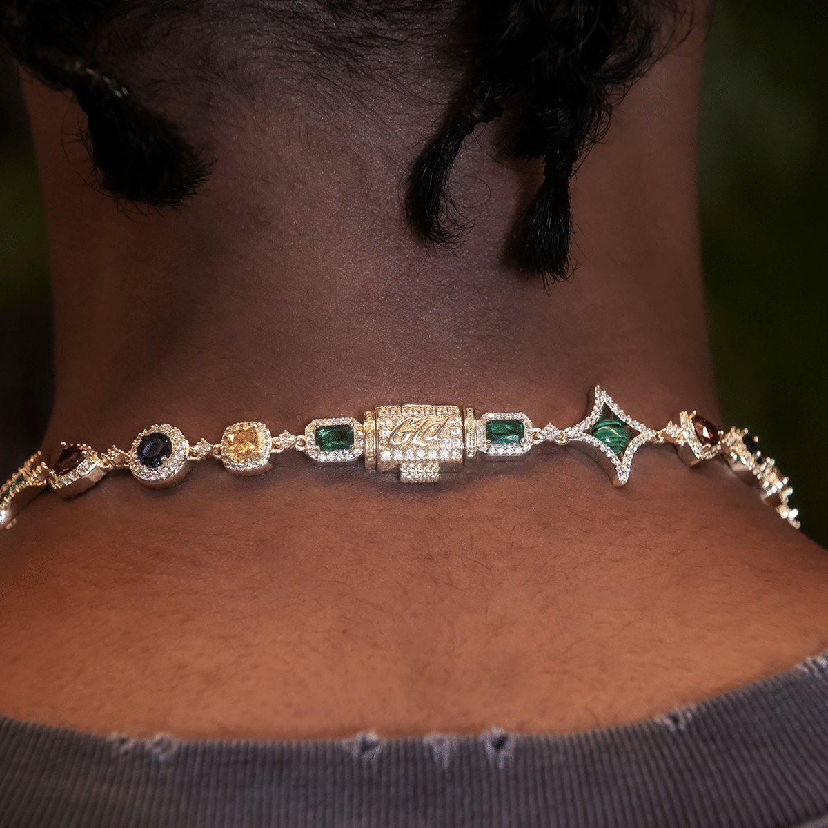 GLD Men Colored Gemstone Chain
