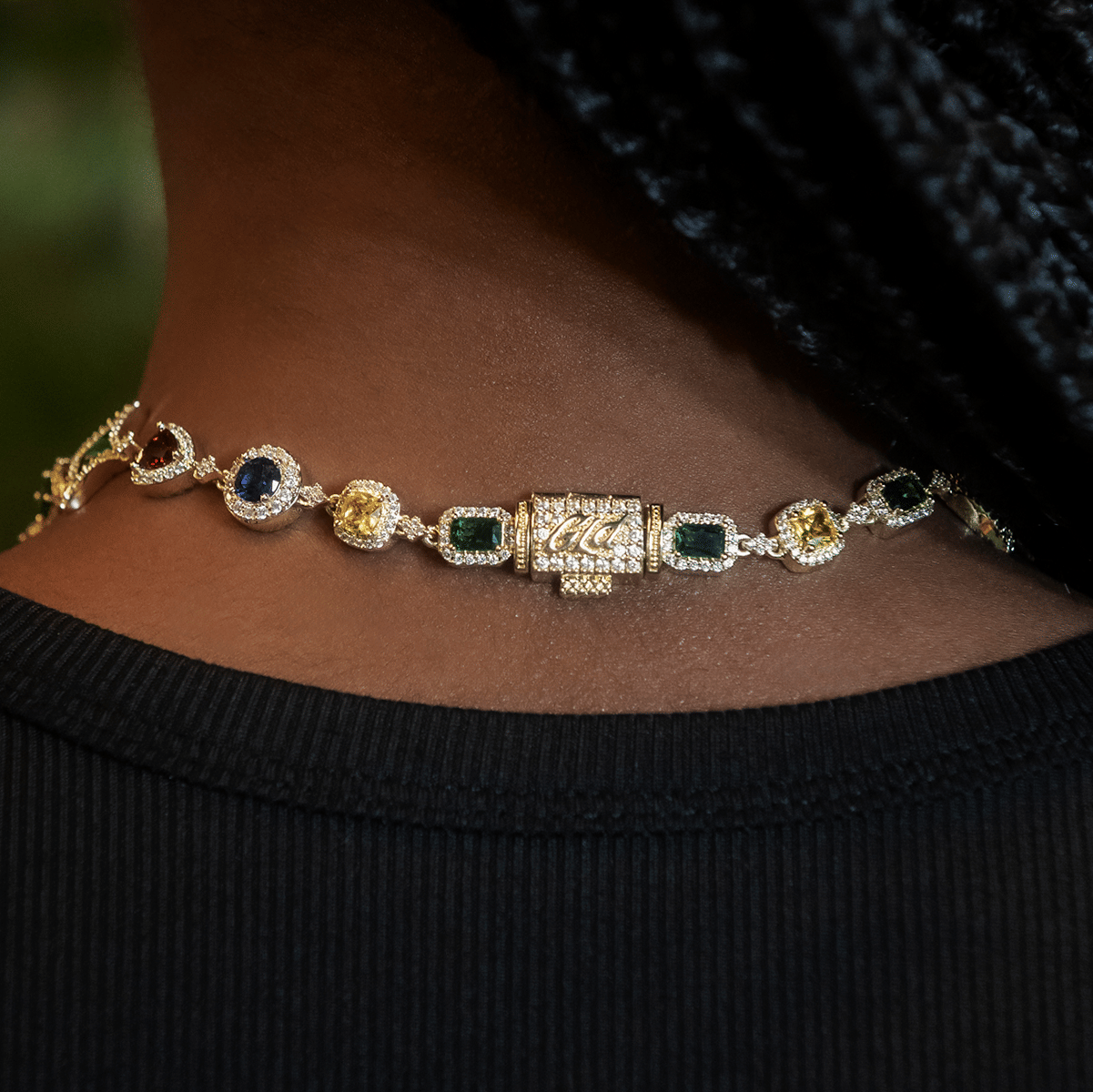 GLD Women Colored Gemstone Necklace