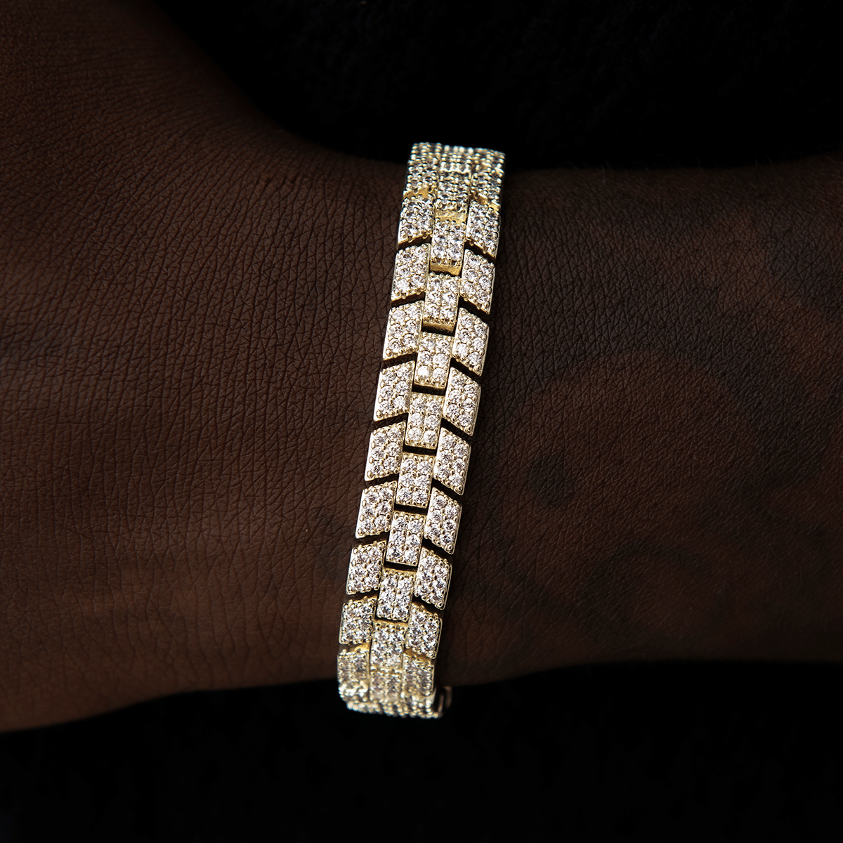 GLD Men Diamond Spine Bracelet in Yellow Gold