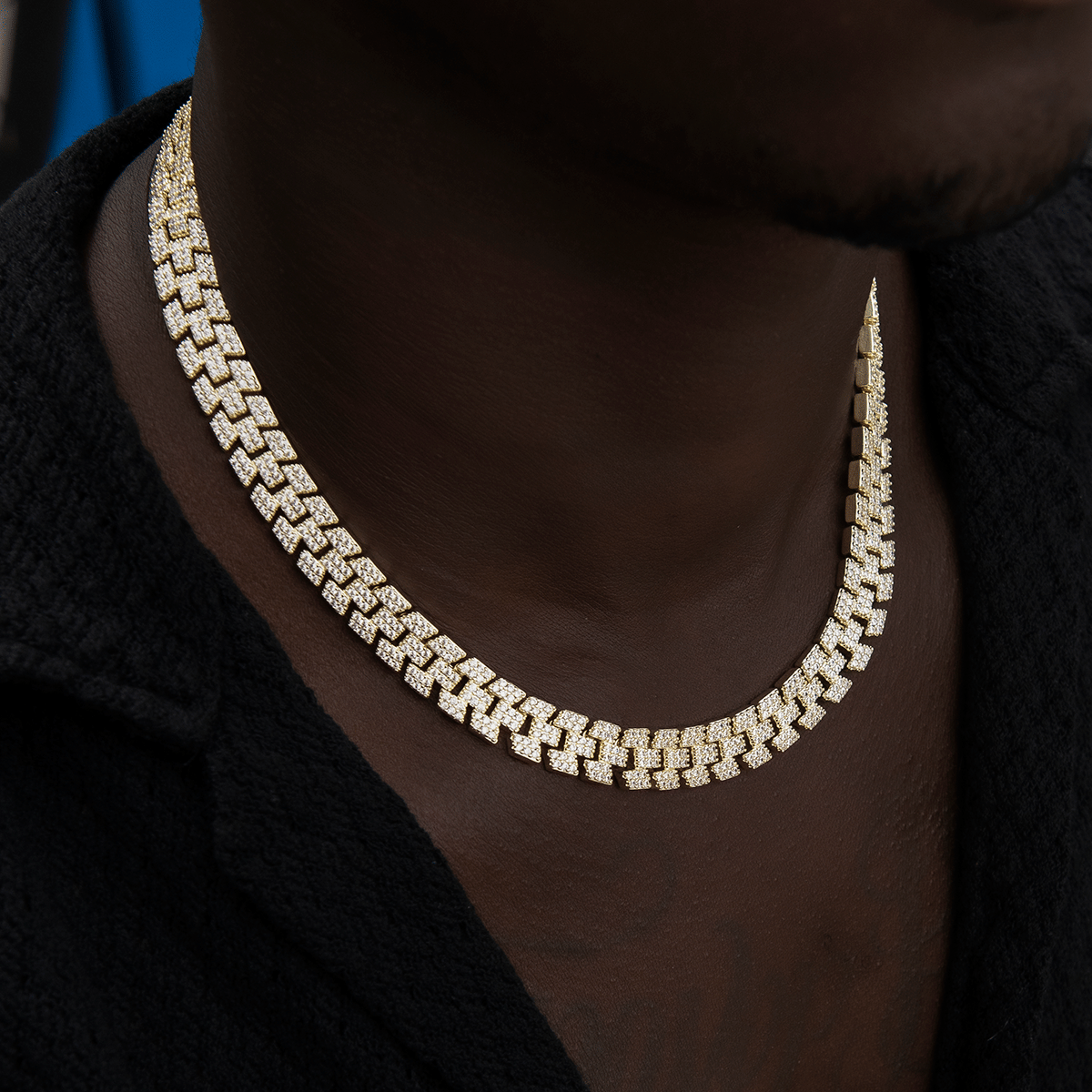 GLD Men Diamond Spine Chain in Yellow Gold