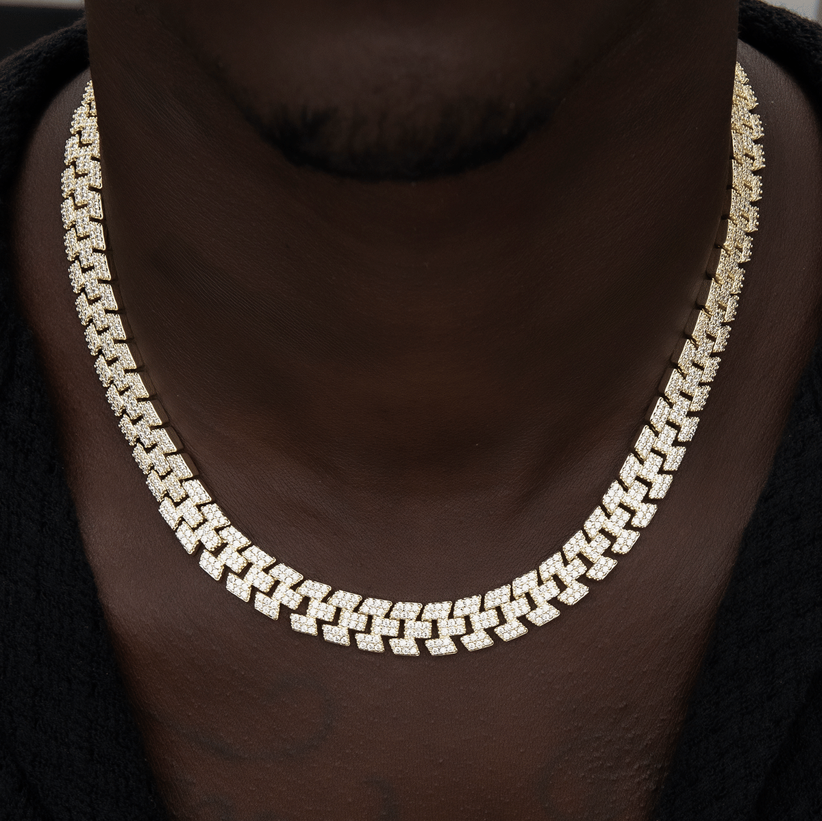 GLD Men Diamond Spine Chain in Yellow Gold