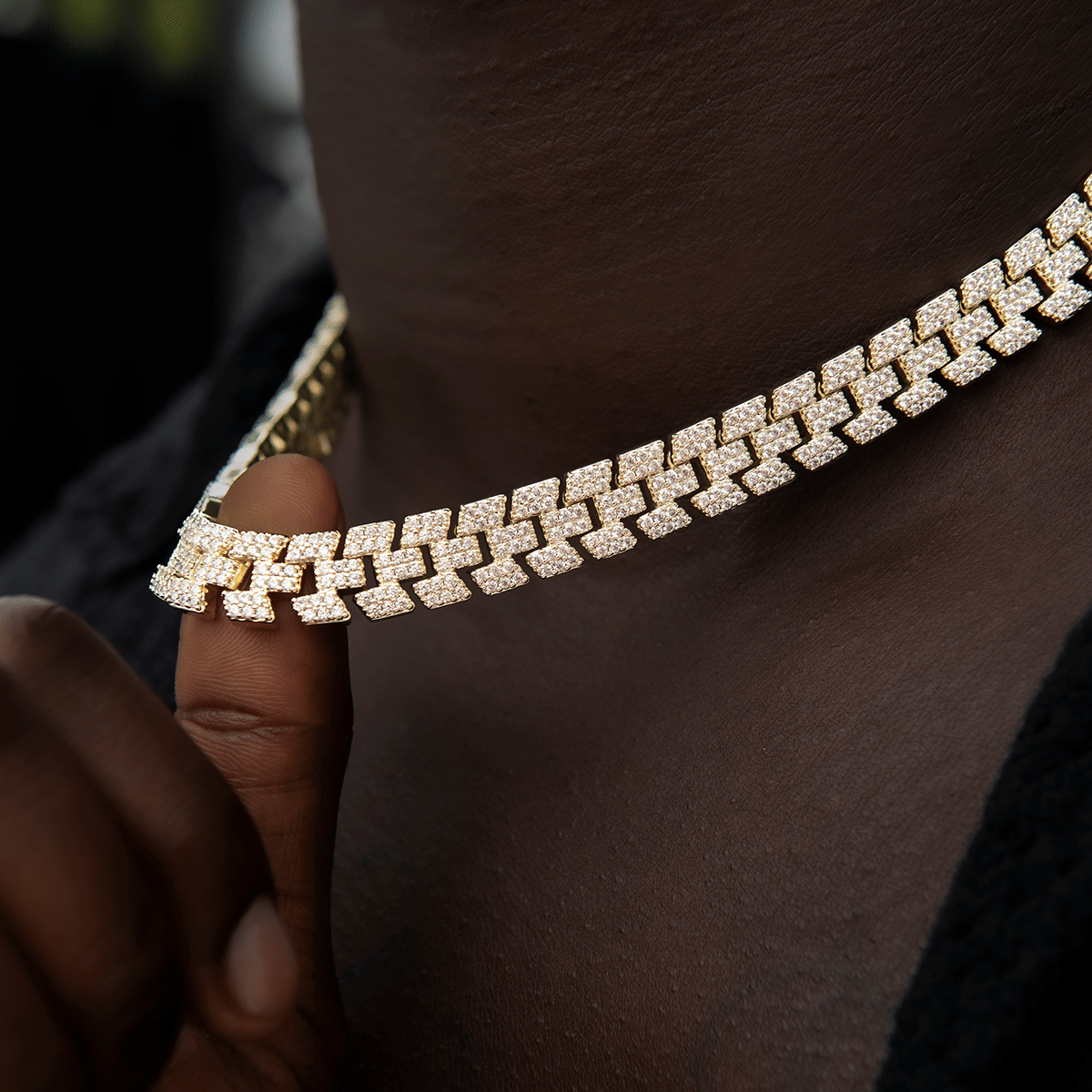 GLD Men Diamond Spine Chain in Yellow Gold