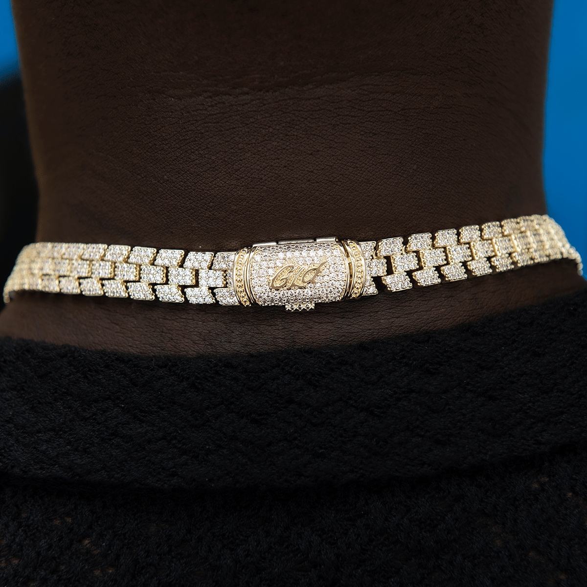 GLD Men Diamond Spine Chain in Yellow Gold