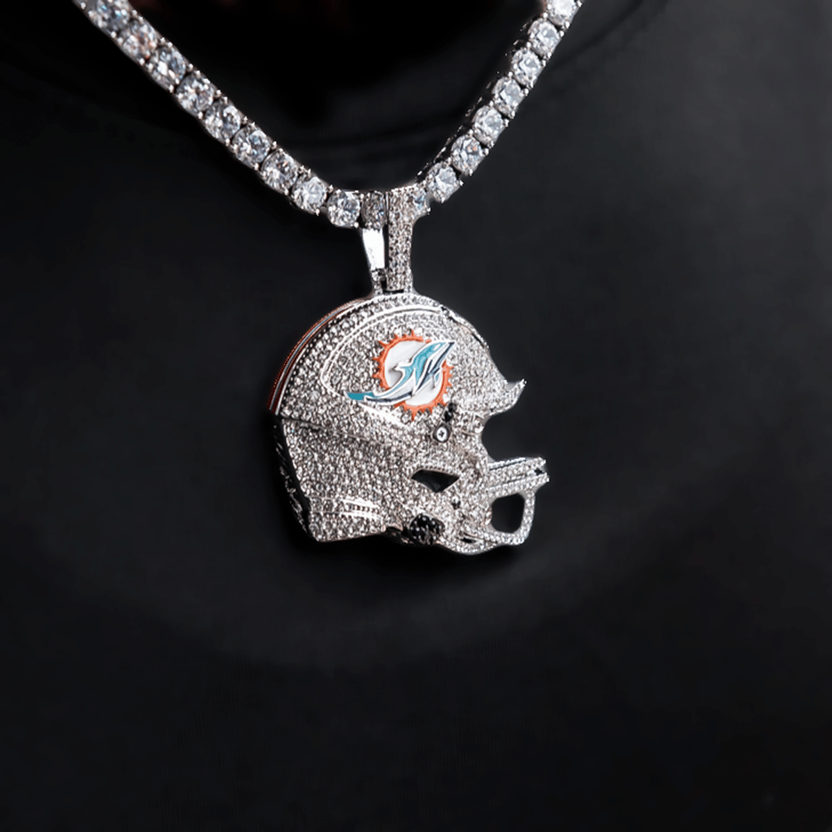 GLD Women Official NFL 2025 Edition Miami Dolphins Helmet Pendant