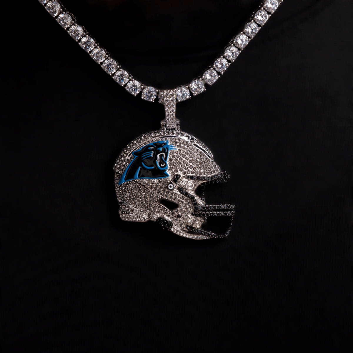 GLD Men 2025 Carolina Panthers Team Helmet Pendant - White Gold
