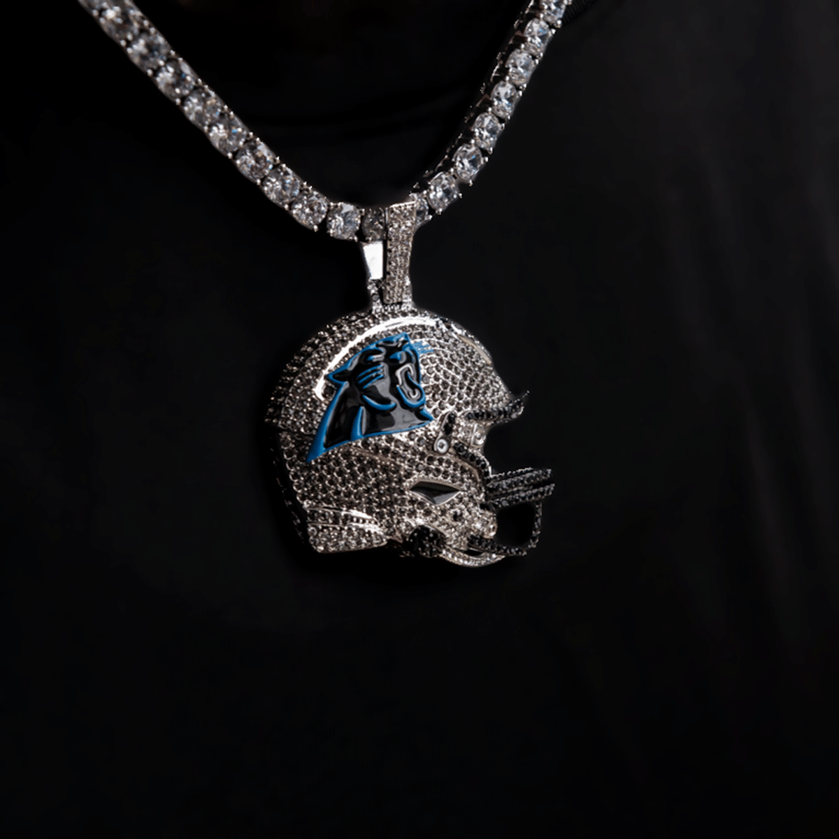 GLD Men 2025 Carolina Panthers Team Helmet Pendant - White Gold