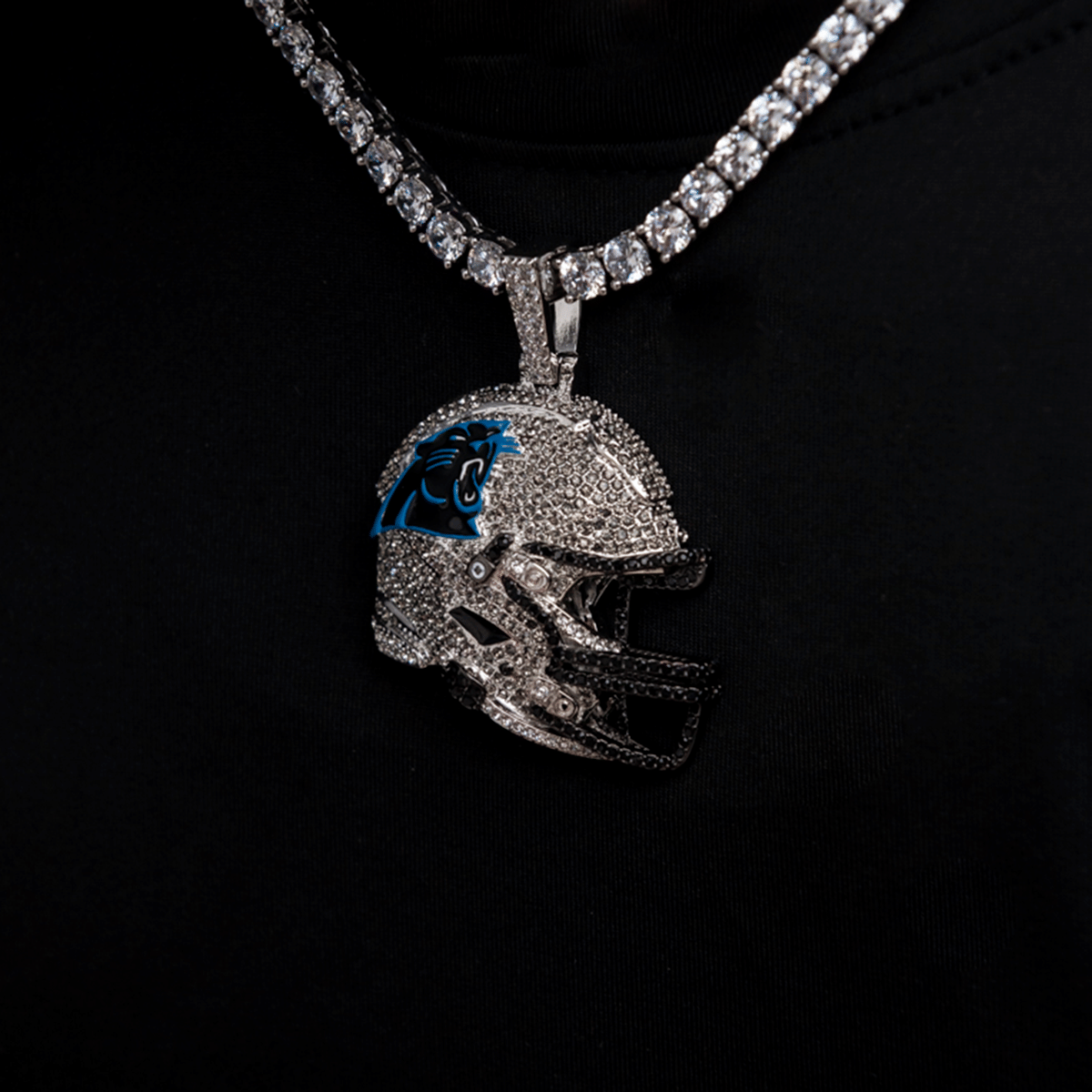 GLD Men 2025 Carolina Panthers Team Helmet Pendant - White Gold
