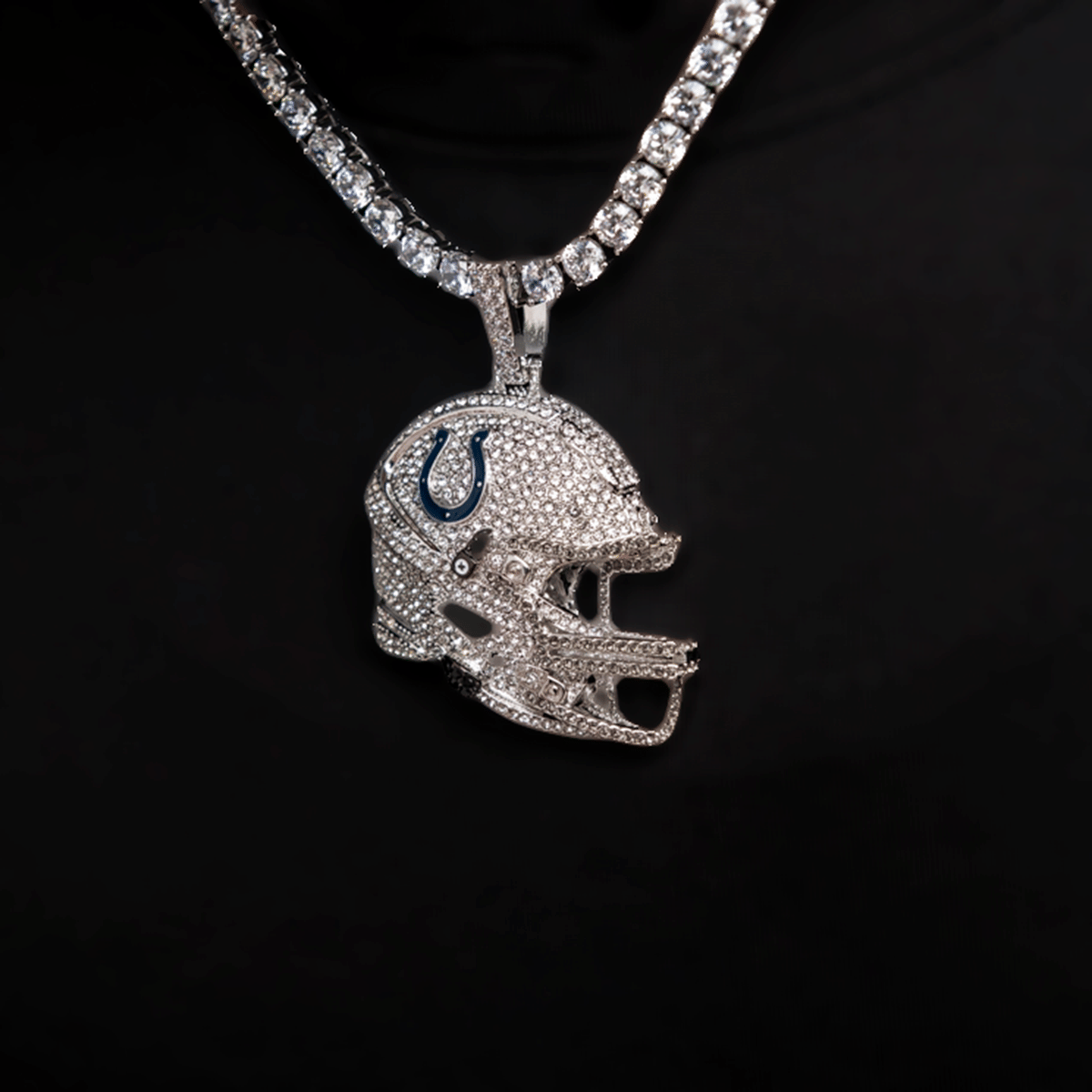 GLD Men 2025 Indianapolis Colts Team Helmet Pendant - White Gold