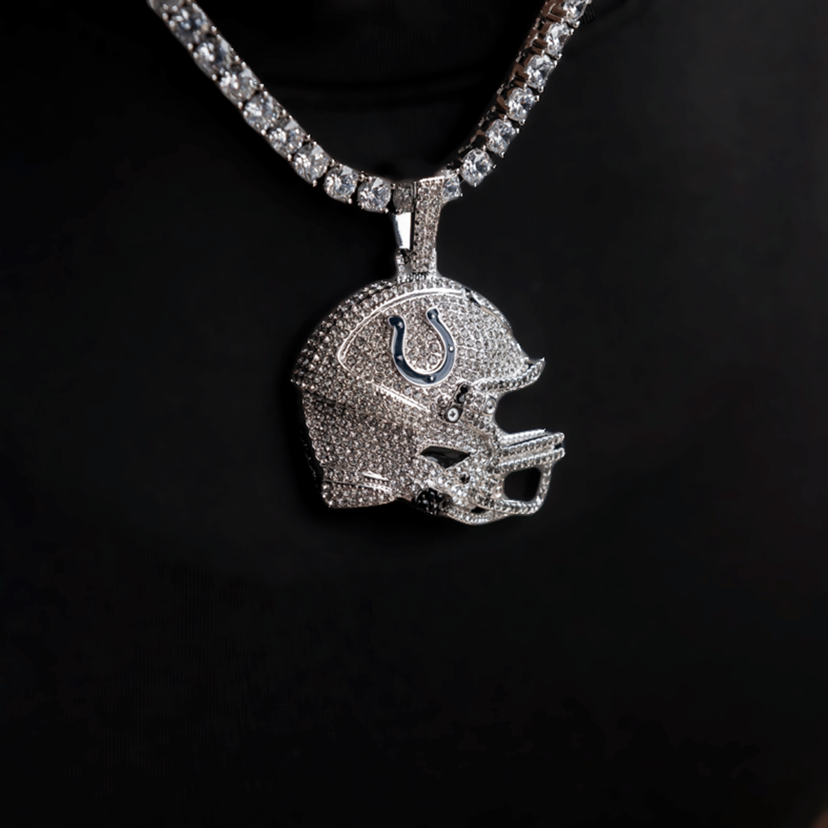 GLD Men 2025 Indianapolis Colts Team Helmet Pendant - White Gold