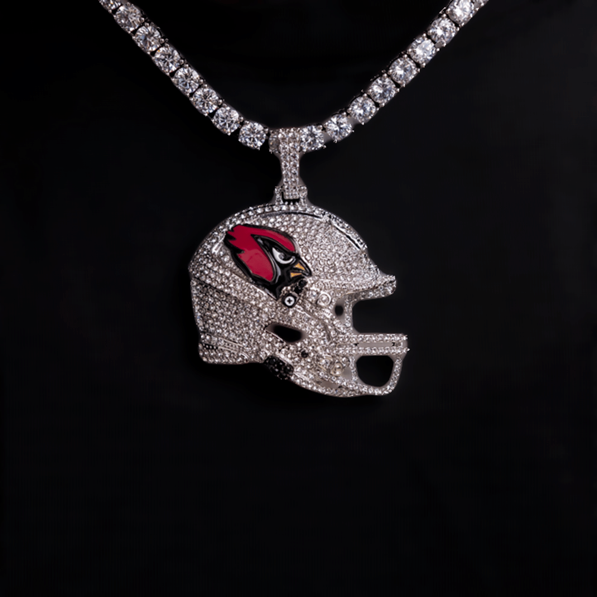 GLD Men 2025 Arizona Cardinals Team Helmet Pendant - White Gold