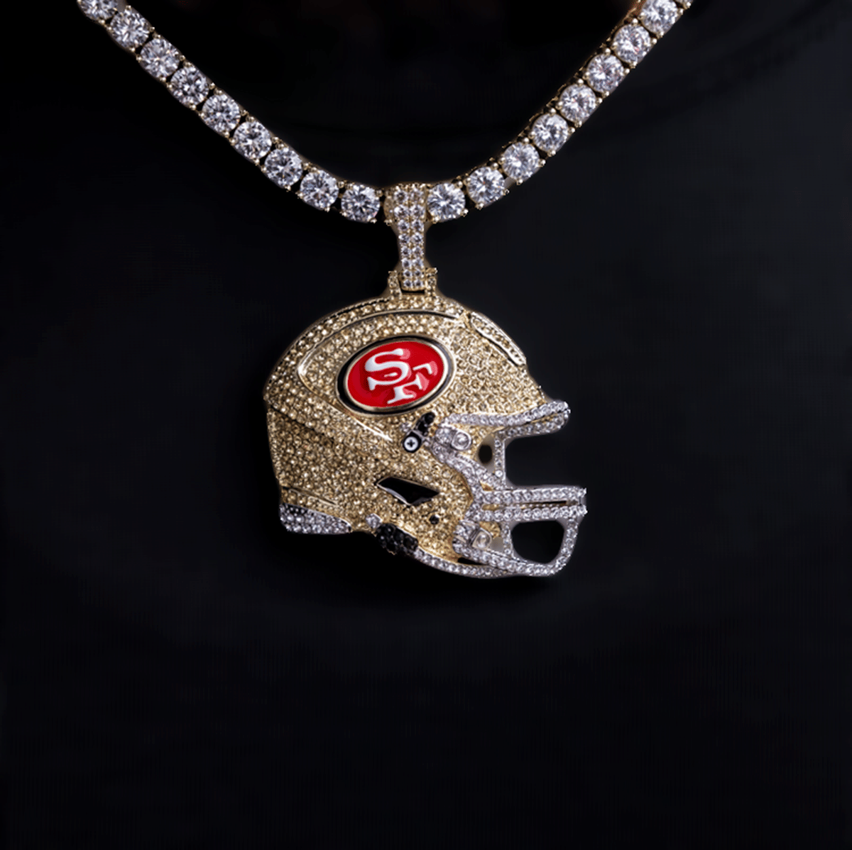GLD Men 2025 San Francisco 49ers Team Helmet Pendant - Gold