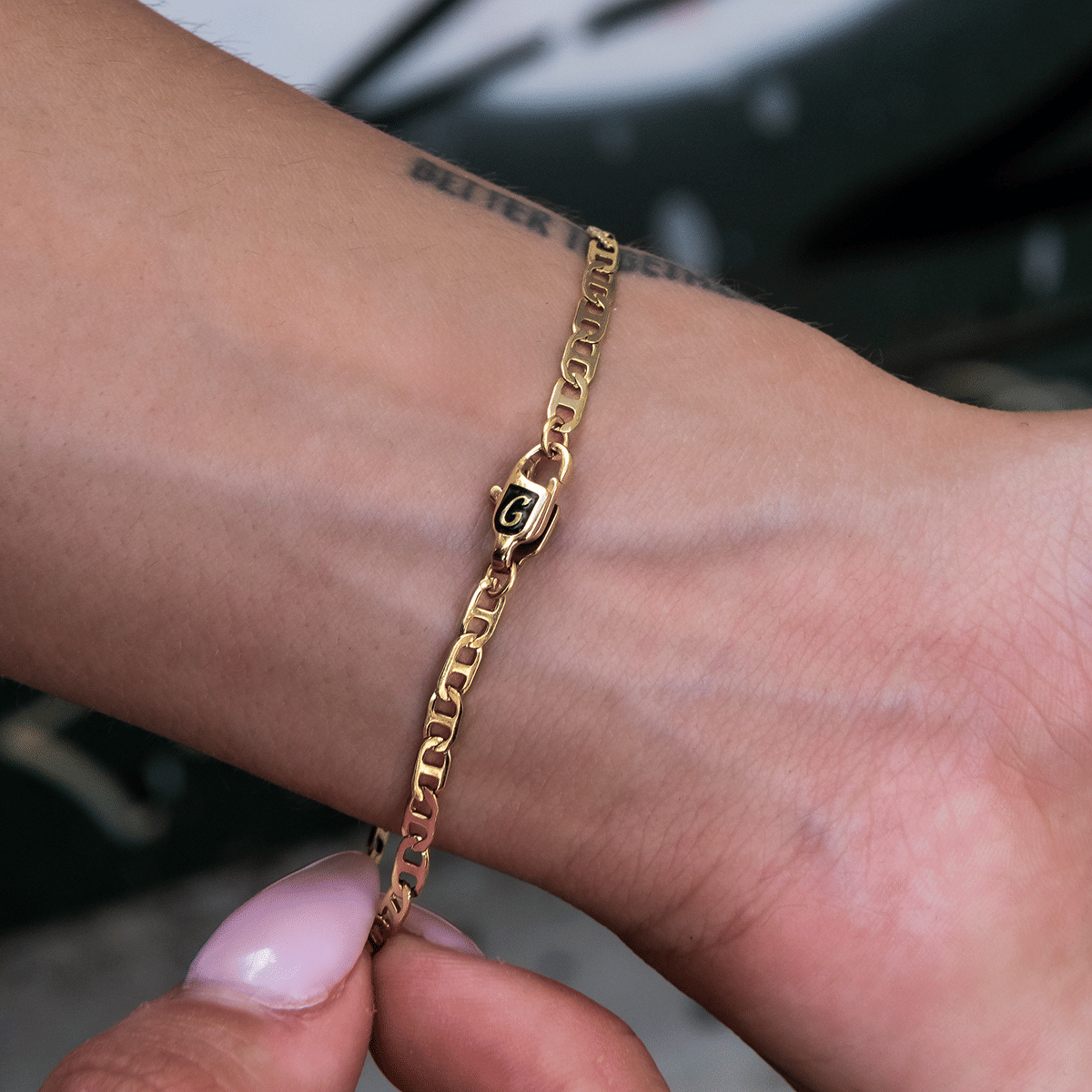 GLD Women Micro Flat Valentina Bracelet in Yellow Gold - 2 mm