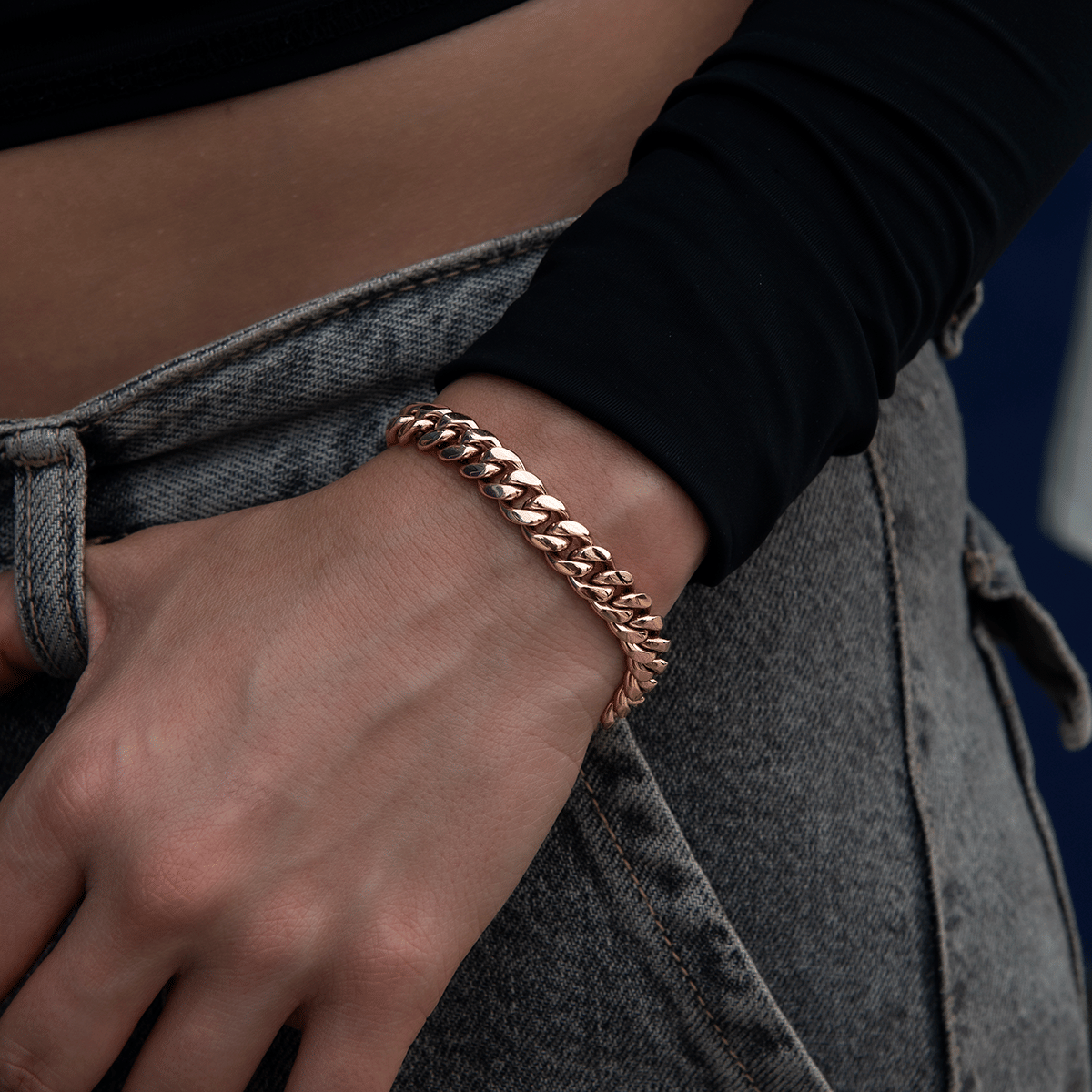 GLD Women Miami Cuban Link Bracelet in Rose Gold - 8 mm