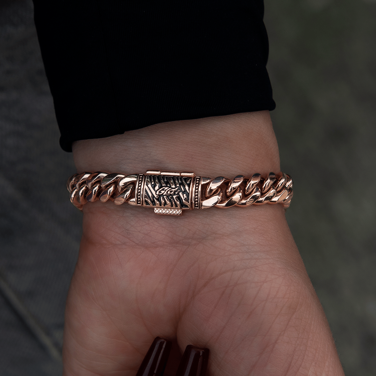 GLD Women Miami Cuban Link Bracelet in Rose Gold - 8 mm