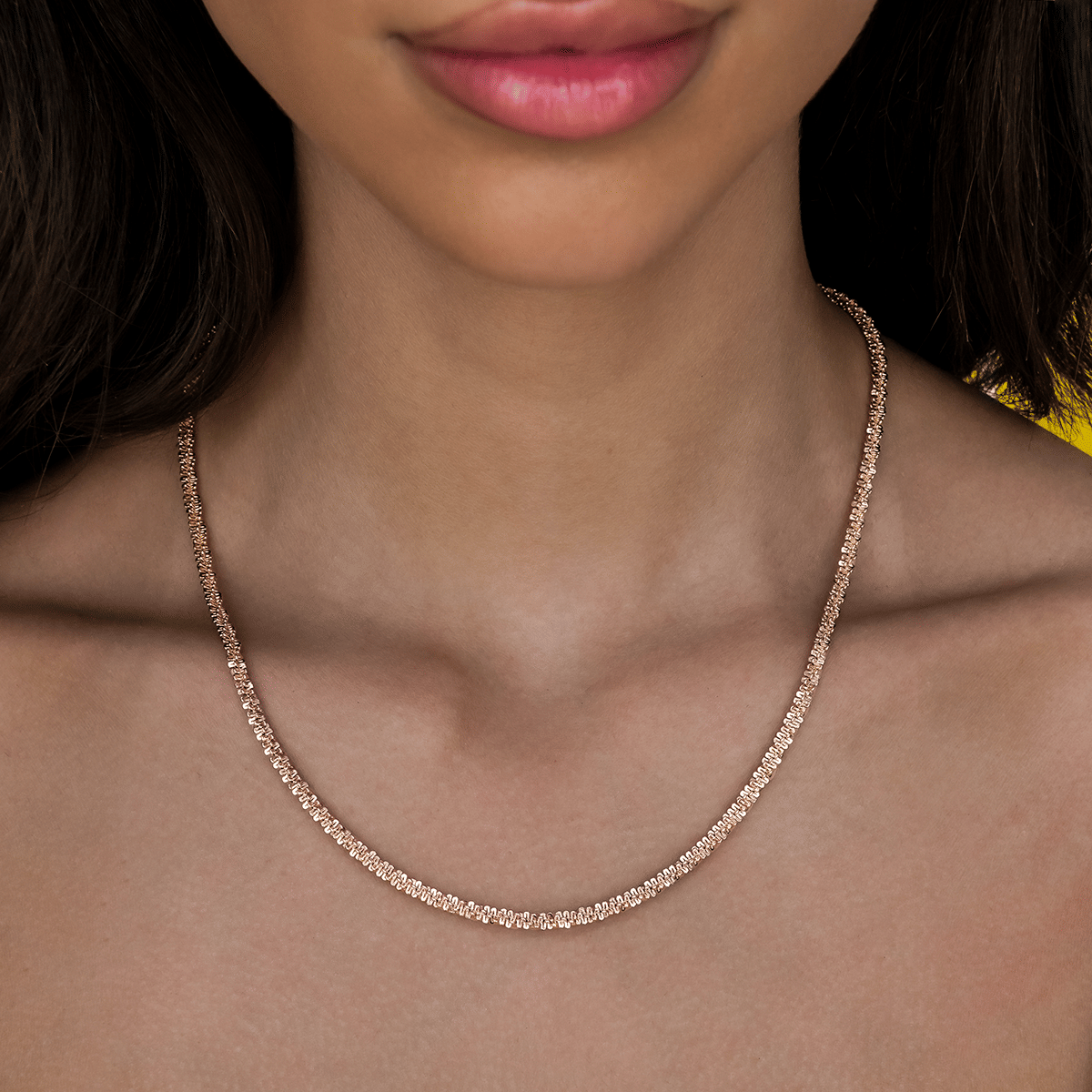 GLD Women Popcorn Necklace in Rose Gold - 4 mm