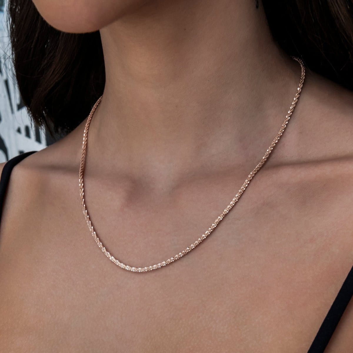 GLD Women Popcorn Necklace in Rose Gold - 2 mm