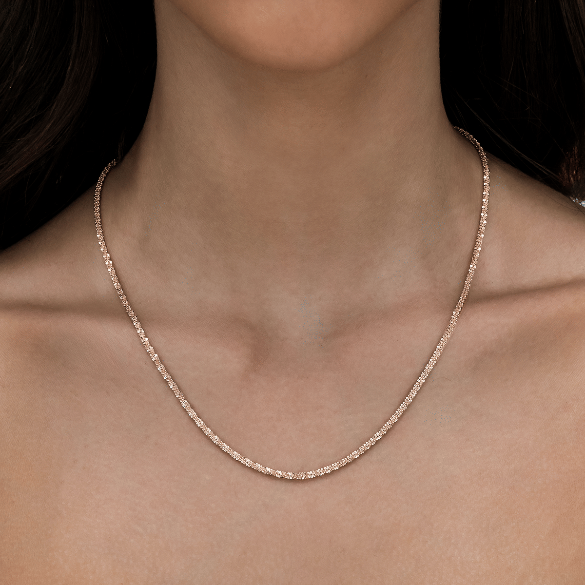 GLD Women Popcorn Necklace in Rose Gold - 2 mm