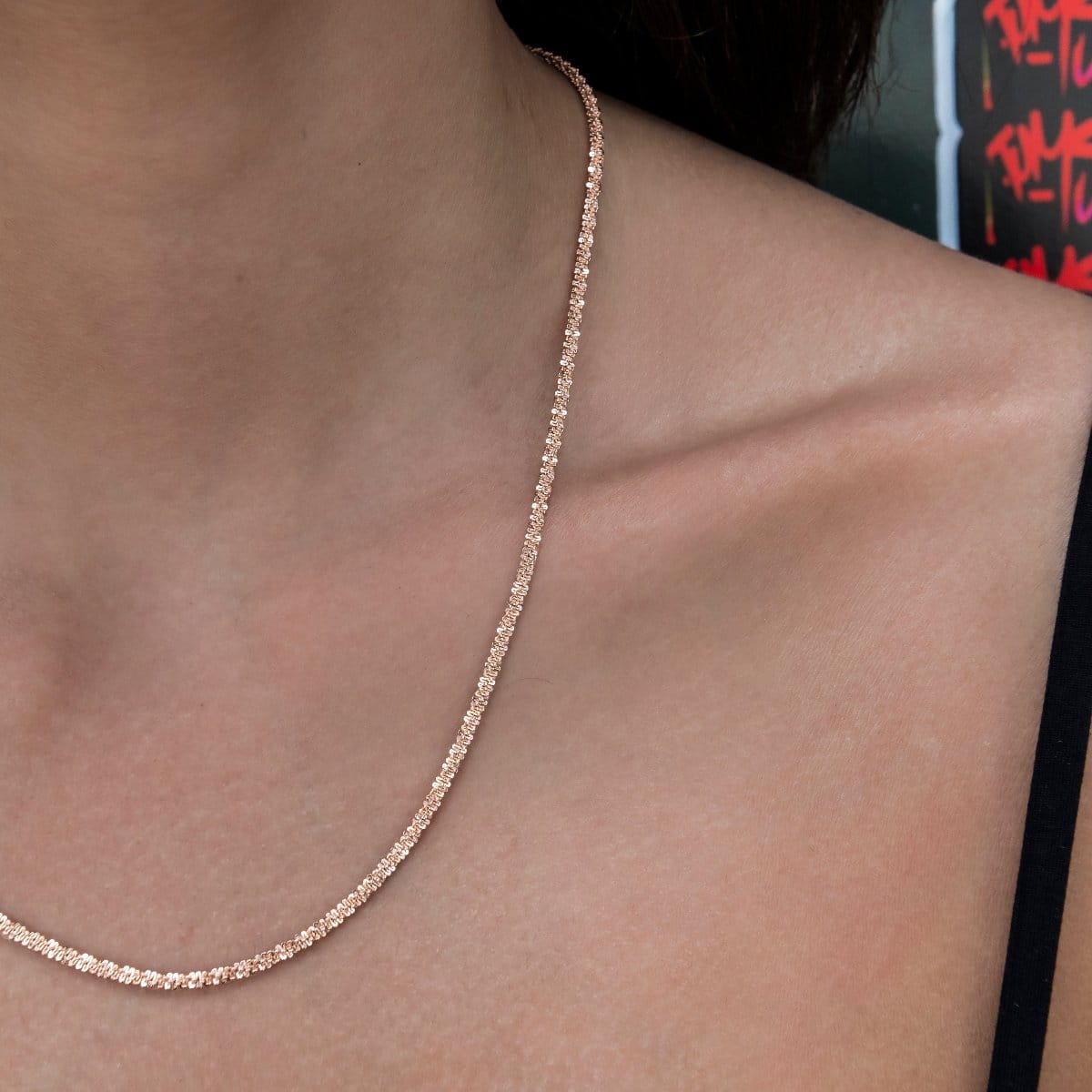 GLD Women Popcorn Necklace in Rose Gold - 2 mm
