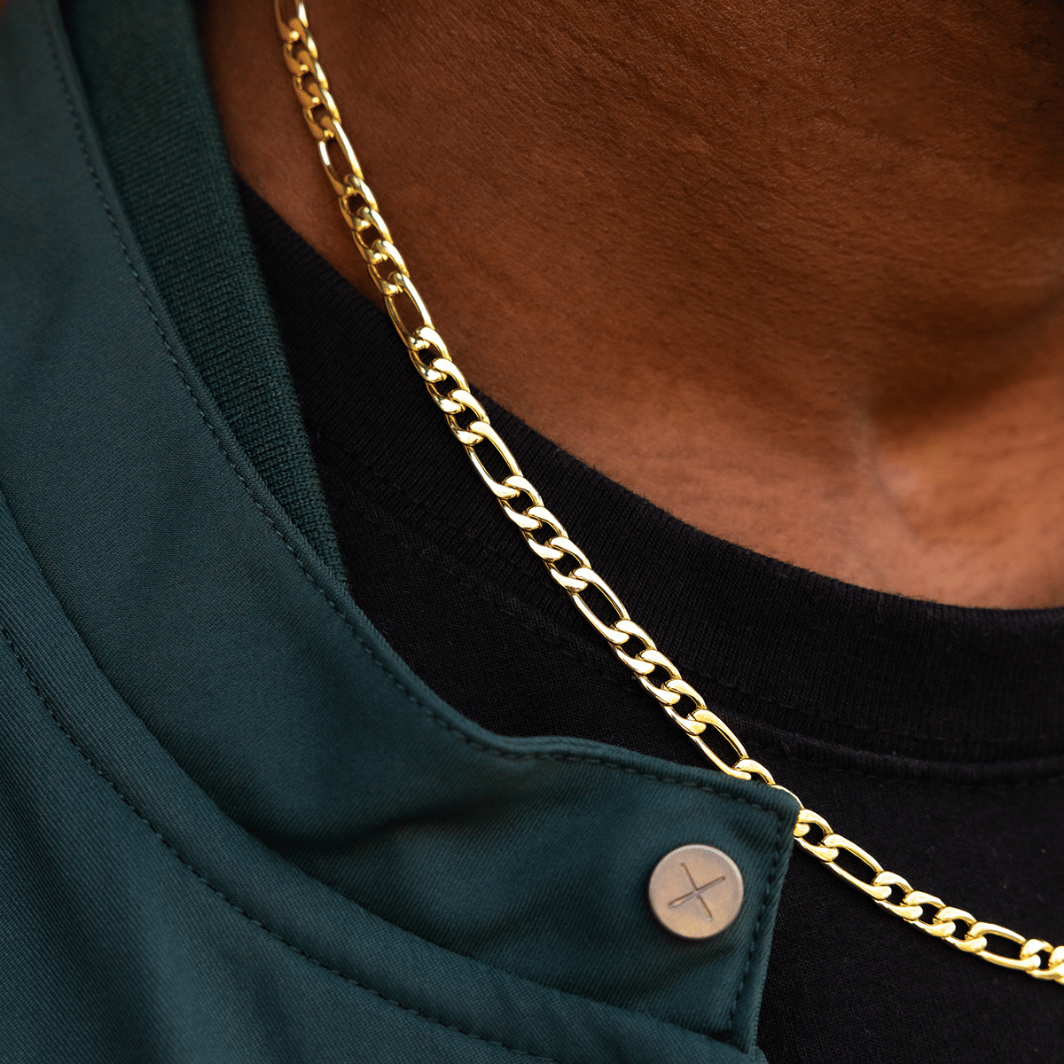 GLD Men Figaro Link Chain in Yellow Gold - 4 mm