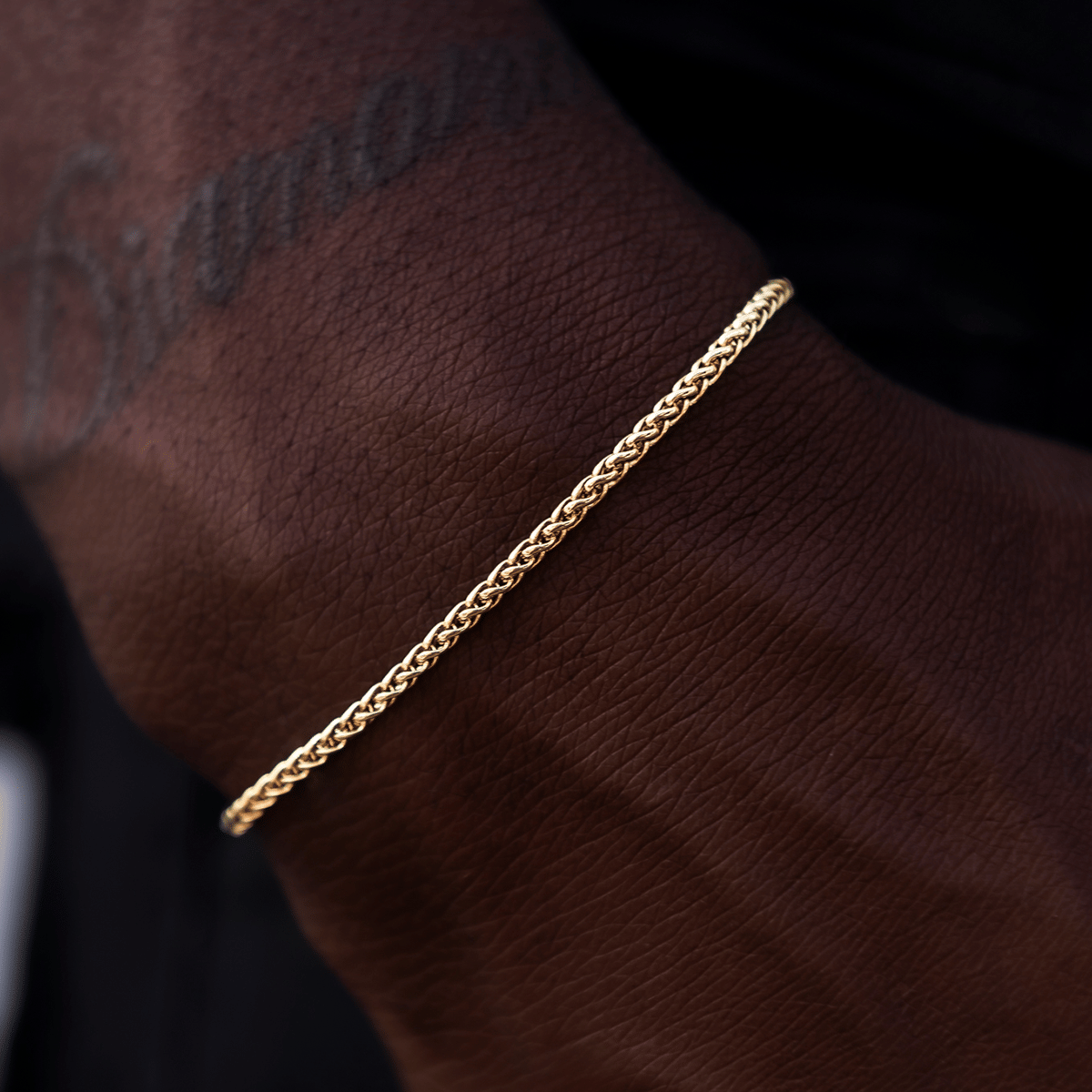 GLD Men Palm Chain Bracelet in Yellow Gold - 2 mm