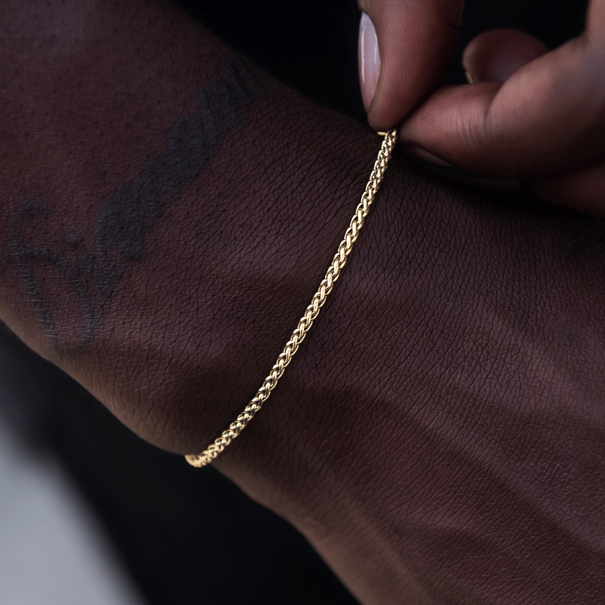 GLD Men Palm Chain Bracelet in Yellow Gold - 2 mm