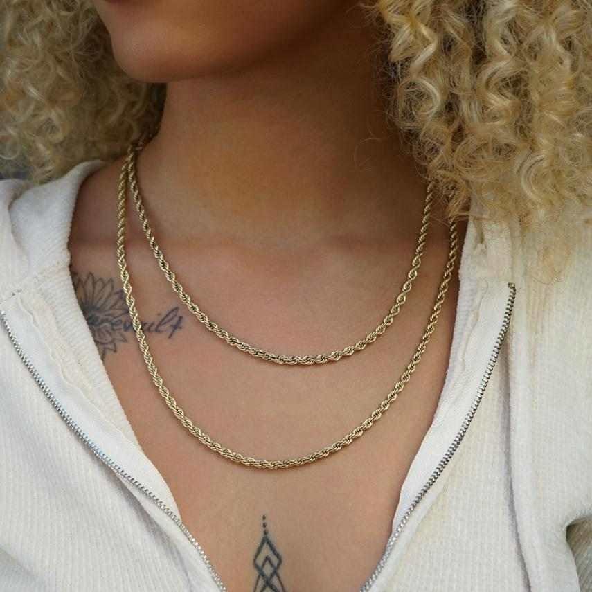 GLD Women 18k Vermeil Rope Necklace - 4 mm