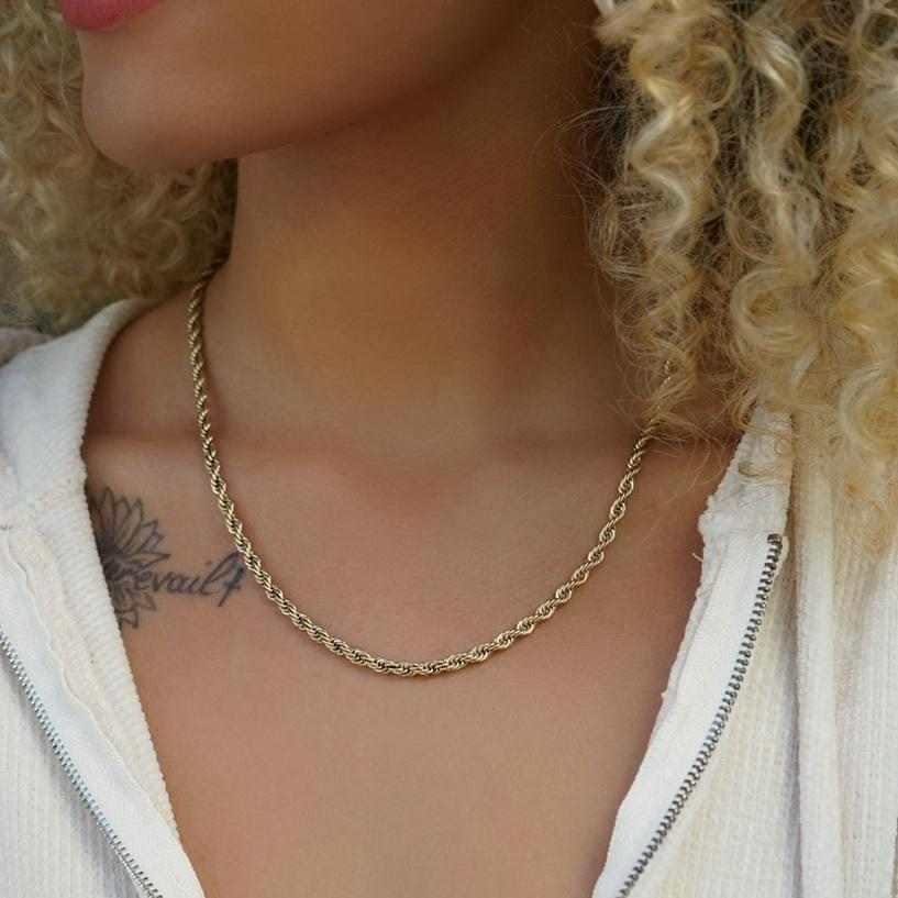 GLD Women 18k Vermeil Rope Necklace - 4 mm