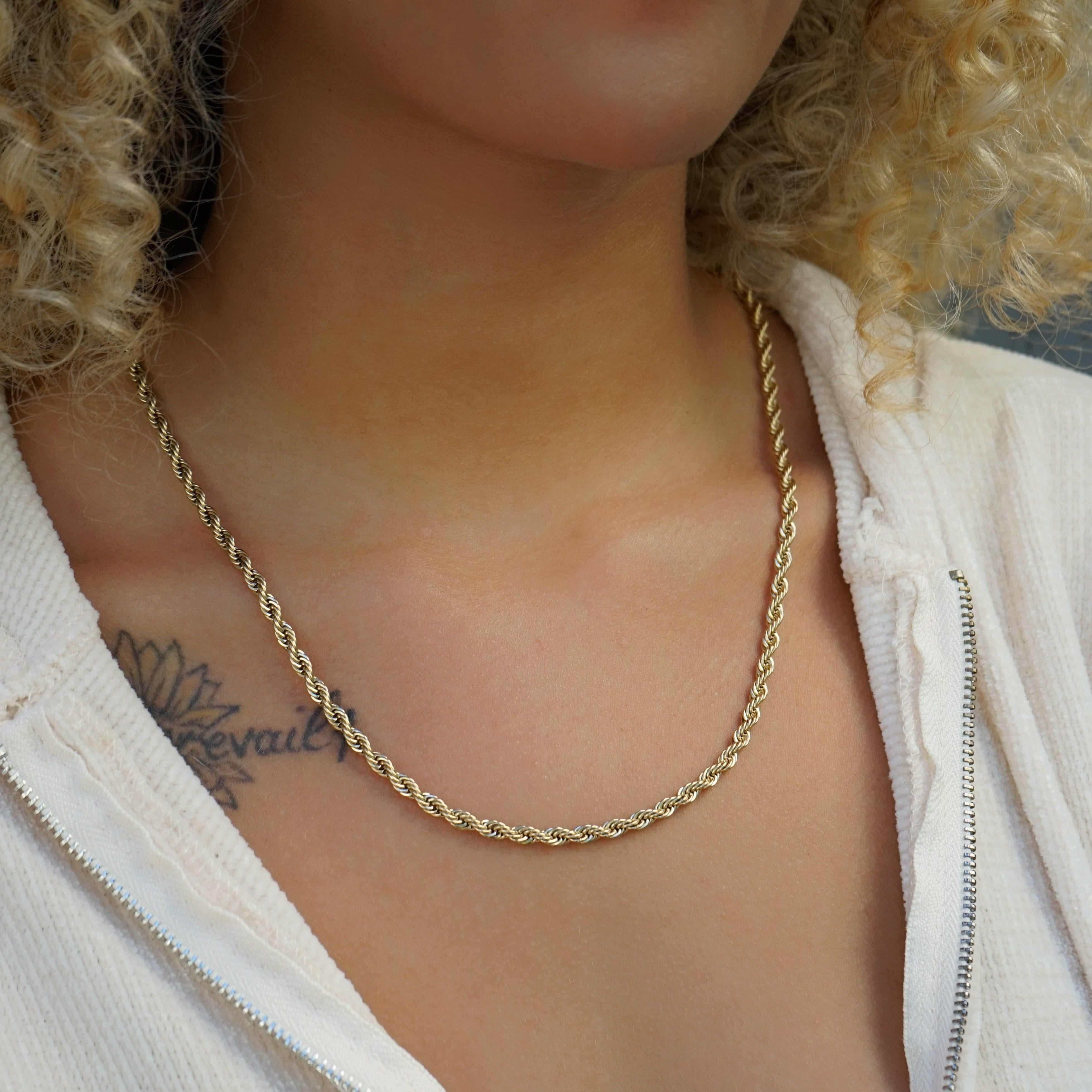GLD Women 18k Vermeil Rope Necklace - 4 mm