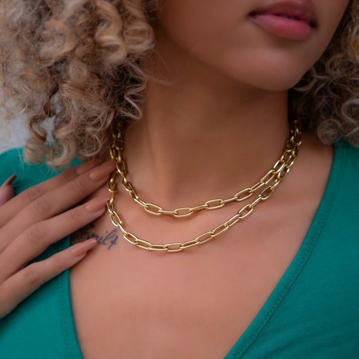 GLD PROMO - WOMEN Paperclip Necklace - 7 mm