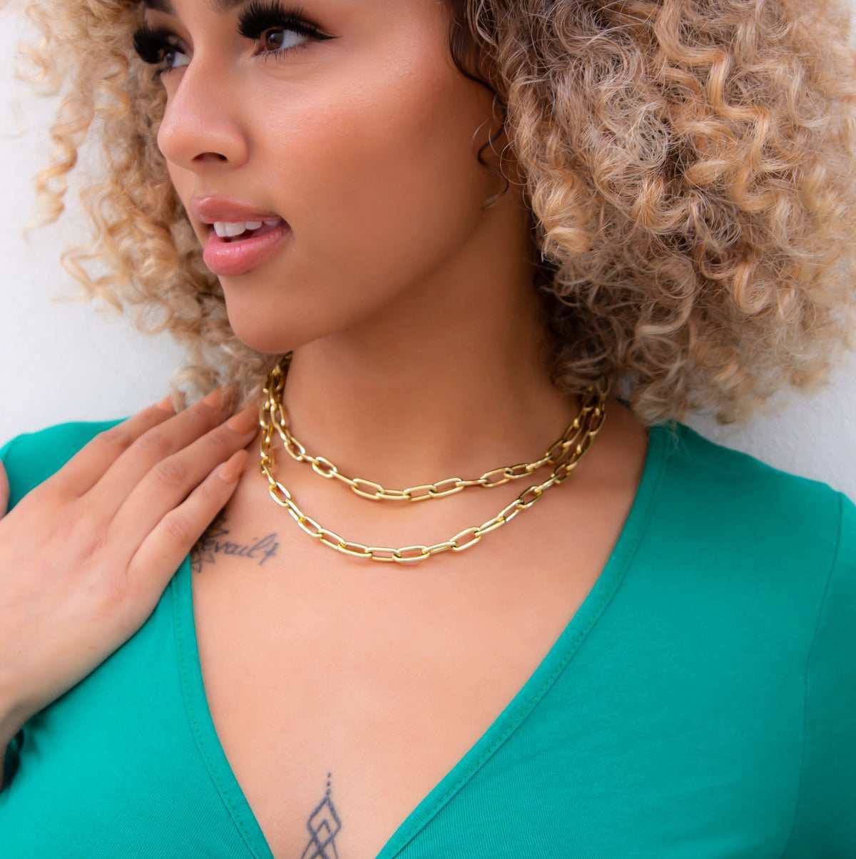 GLD PROMO - WOMEN Paperclip Necklace - 7 mm
