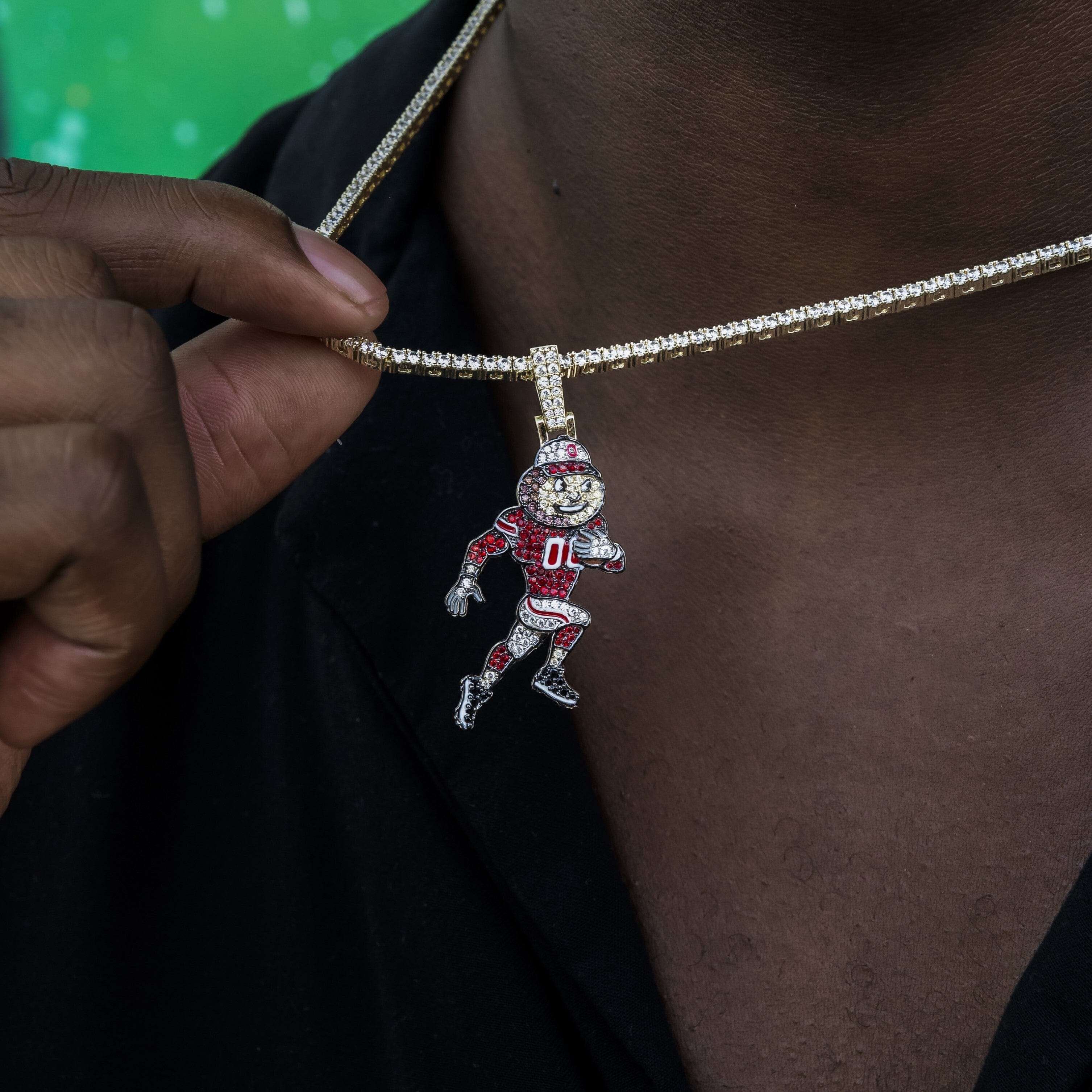 GLD Men Ohio State Brutus Official NCAA Mascot Pendant