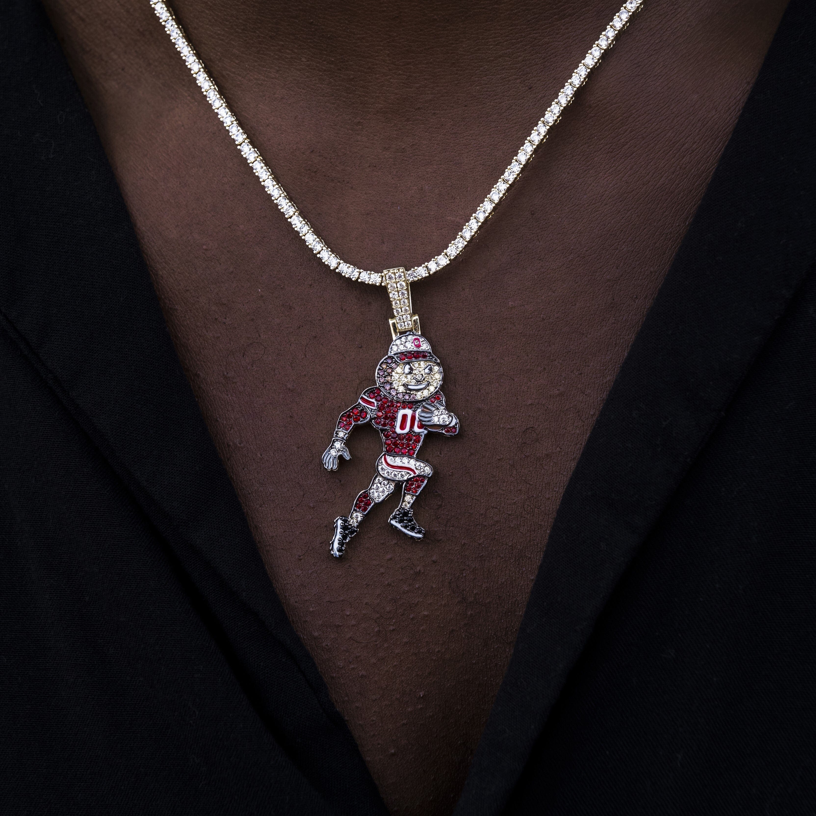 GLD Men Ohio State Brutus Official NCAA Mascot Pendant