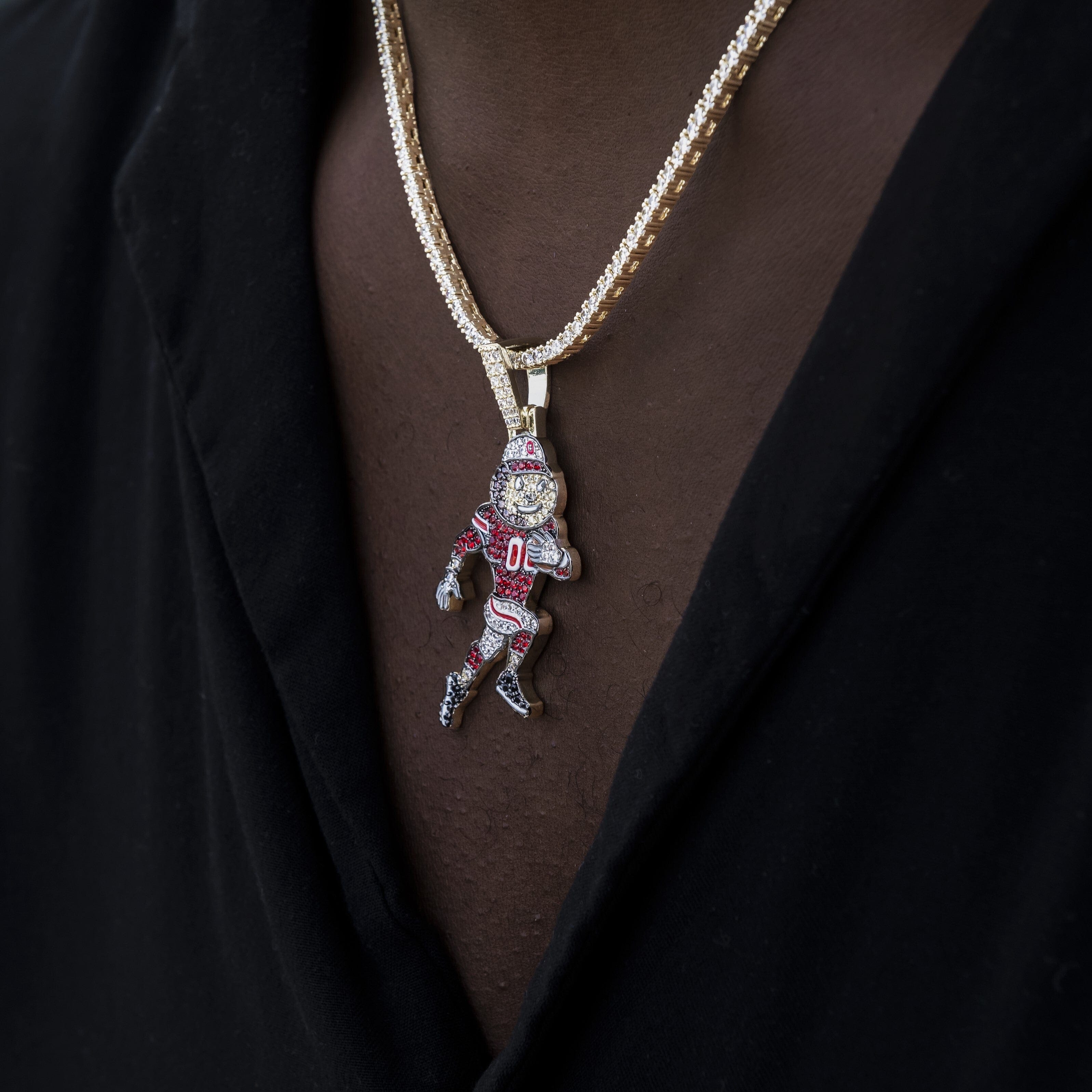 GLD Men Ohio State Brutus Official NCAA Mascot Pendant