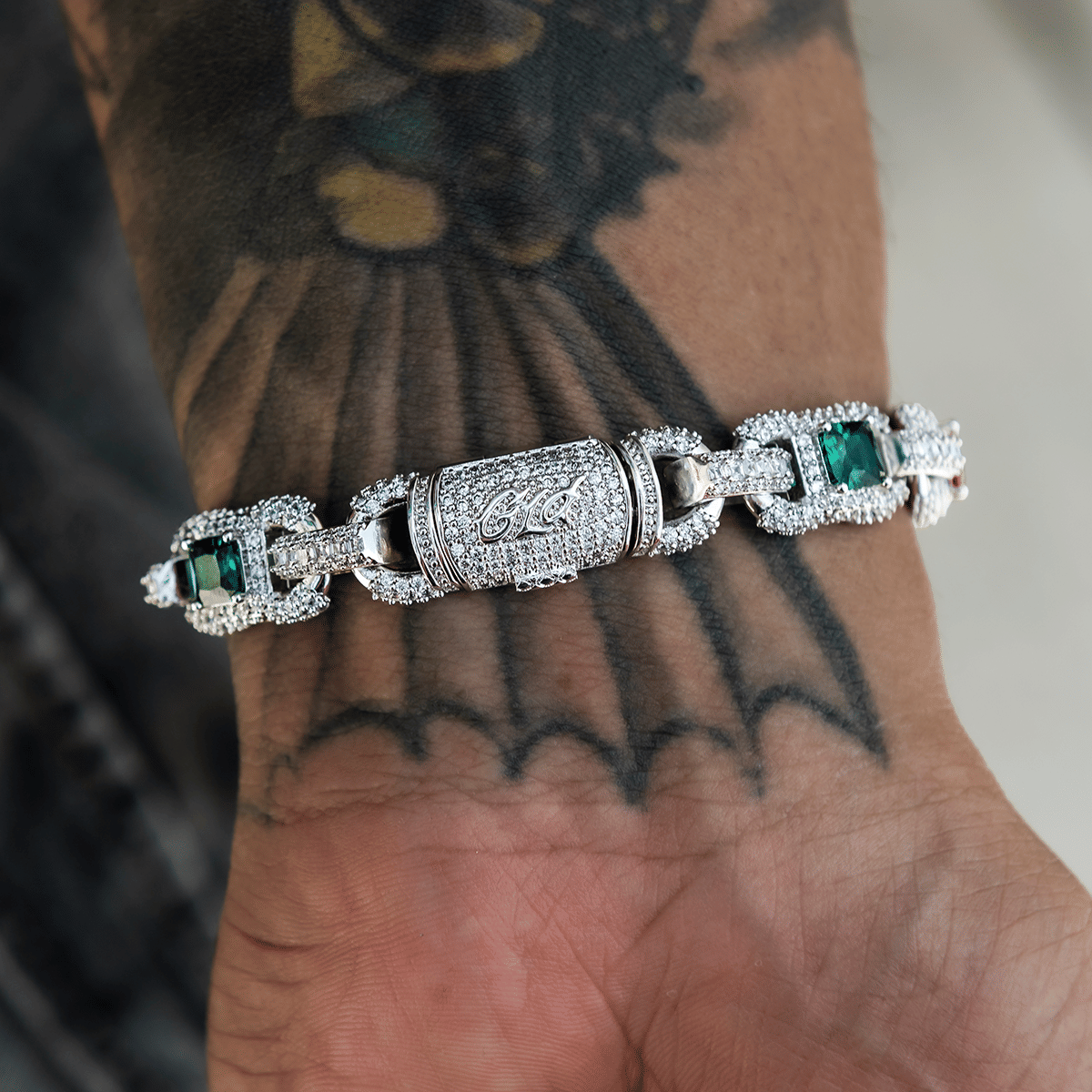 GLD Men Diamond Multicolor Cluster Mariner Bracelet