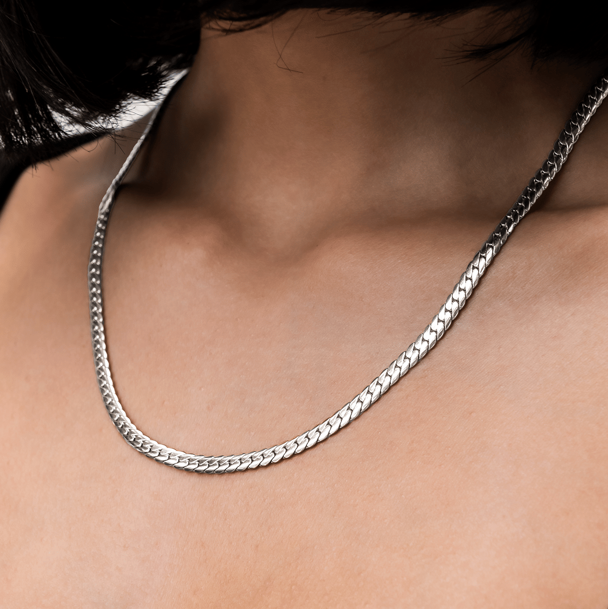 GLD Women South Beach Cuban™ Necklace in White Gold - 5 mm
