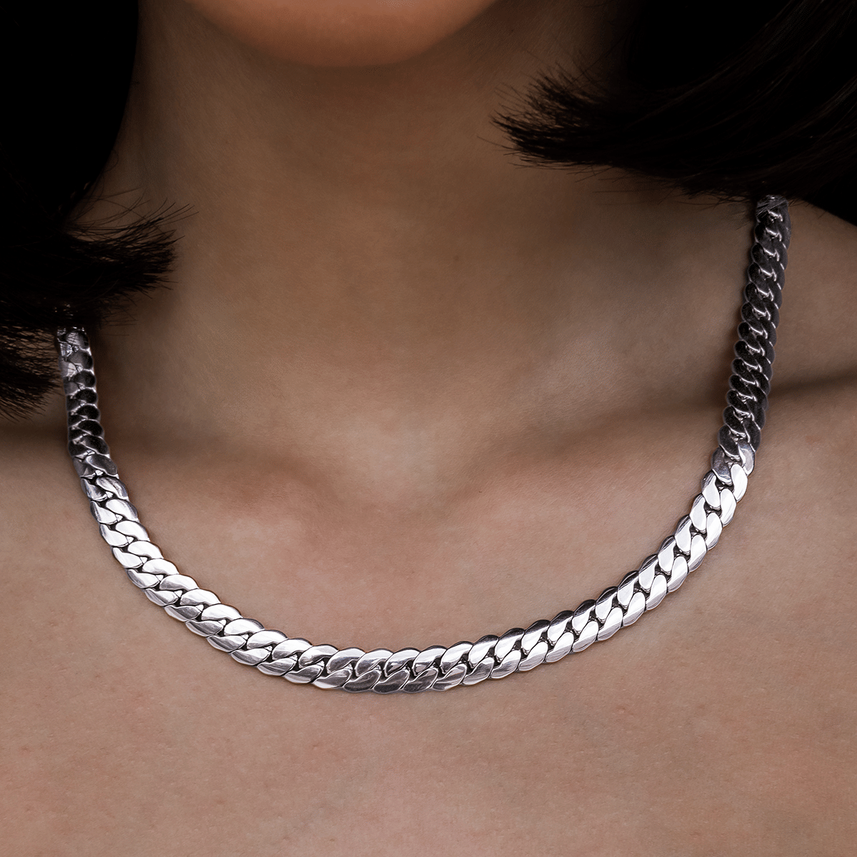 GLD Women South Beach Cuban™ Necklace in White Gold - 8 mm