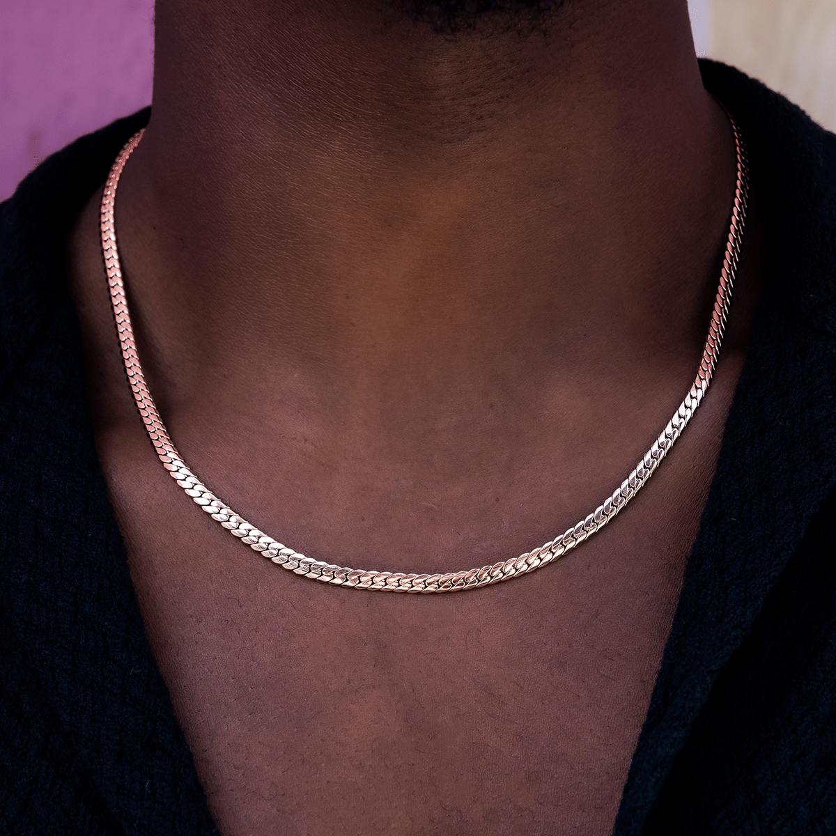GLD Men South Beach Cuban™ Chain in Rose Gold - 5 mm