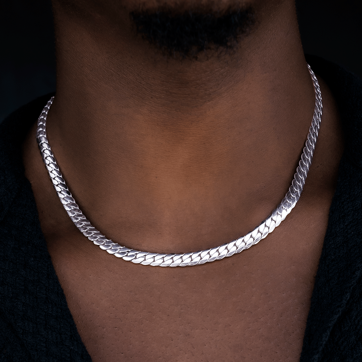 GLD Men South Beach Cuban™ in White Gold - 8 mm