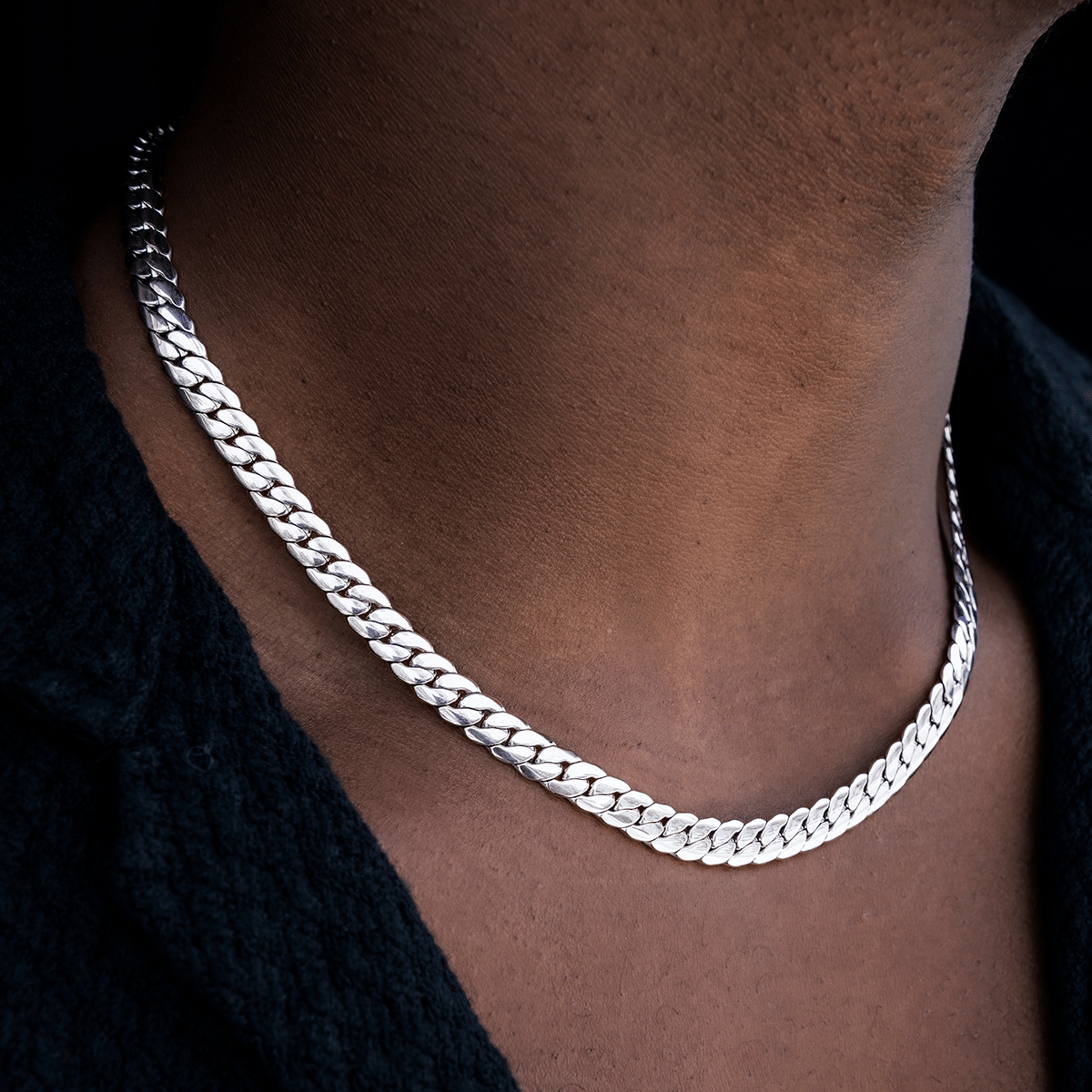 GLD Men South Beach Cuban™ in White Gold - 8 mm